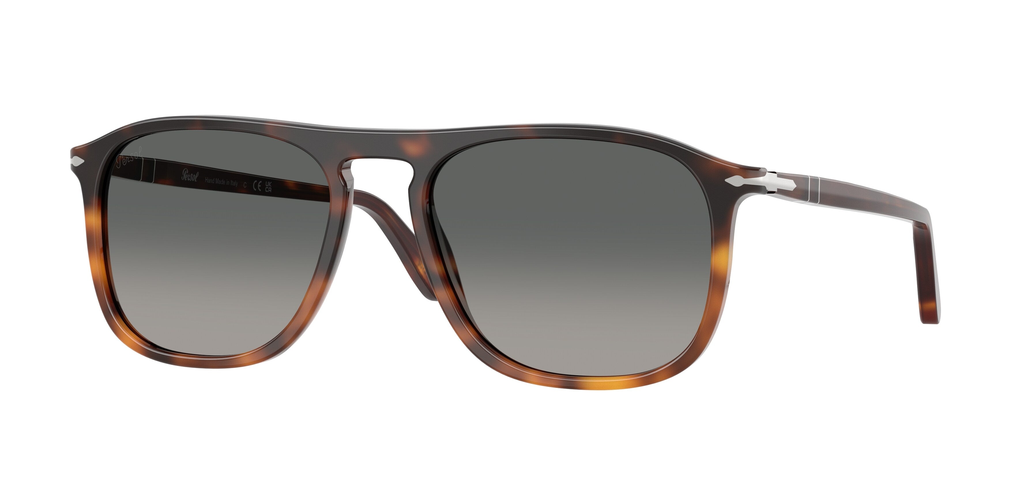 Persol Unisex Persol PO3392S 116071 Occhiali da sole Acetato Oro Grigio Squadrata Normale Sfumato