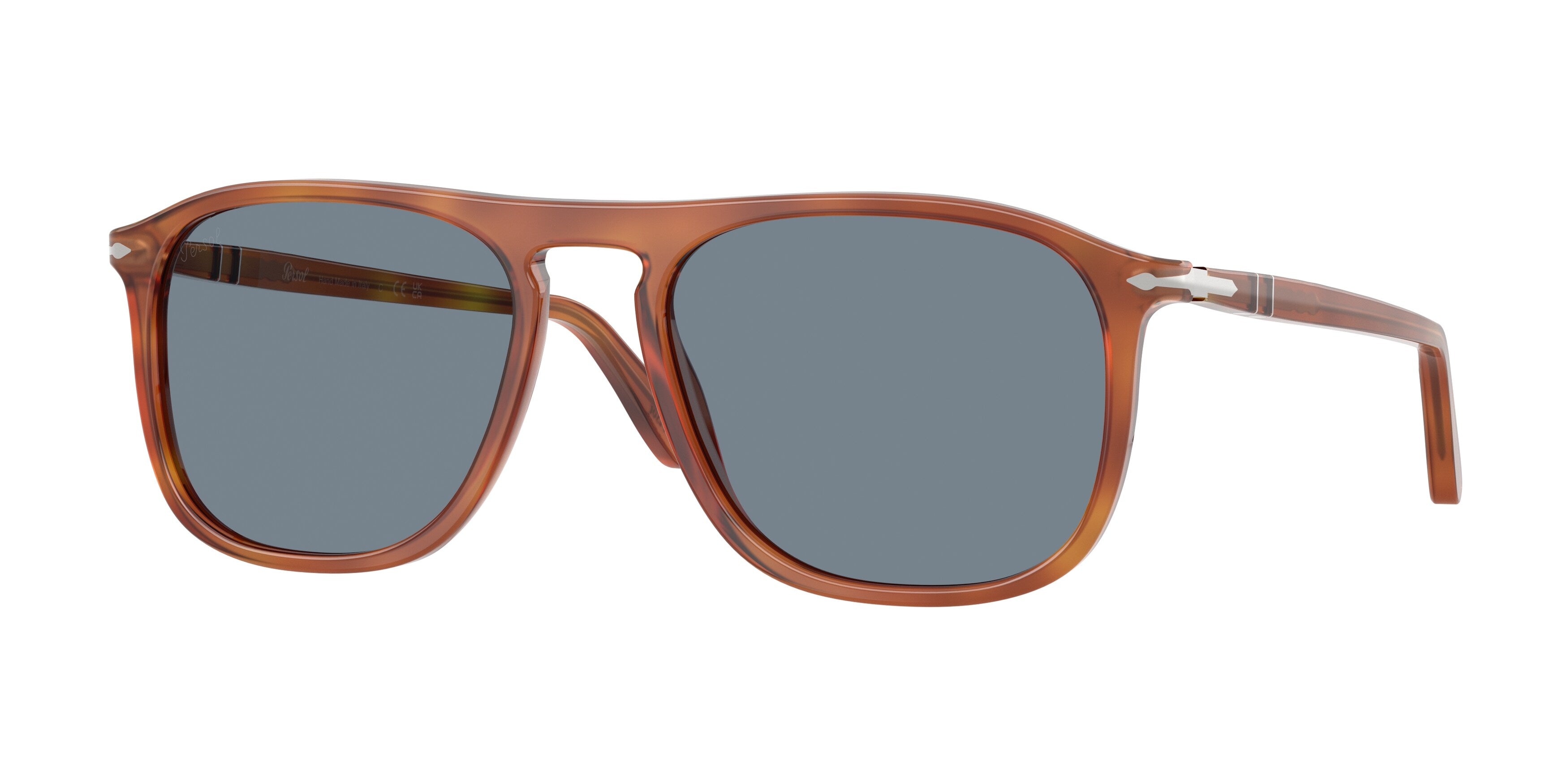 Persol Unisex Persol PO3392S 96/56 Occhiali da sole Acetato Marrone Blu Squadrata Normale Persol Unisex Persol PO3392S 96/56 Occhiali da sole Acetato Marrone Blu Squadrata Normale