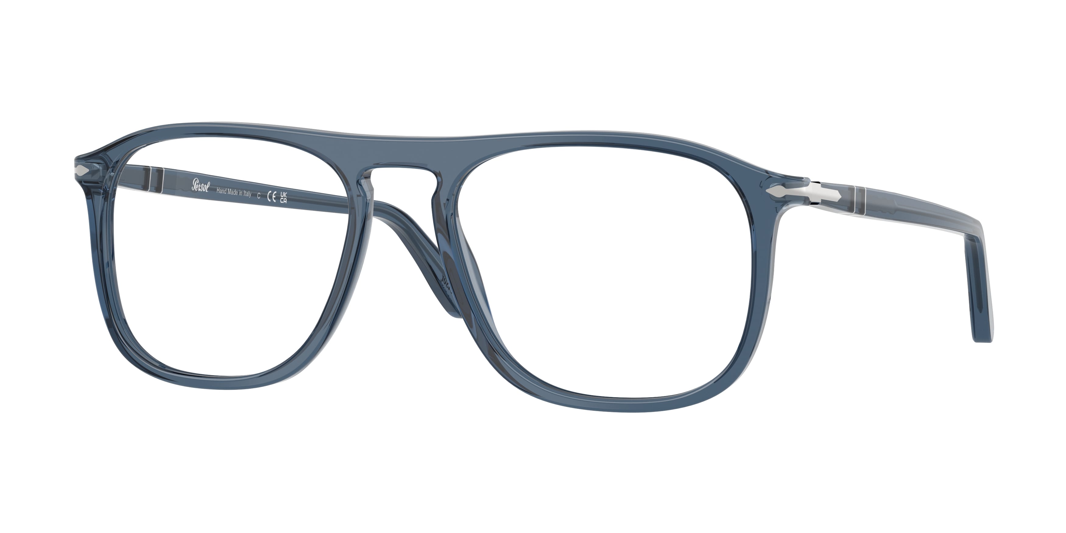 Persol Unisex Persol PO3392V 1197 Montature da vista Acetato Blu Trasparente Squadrata Normale