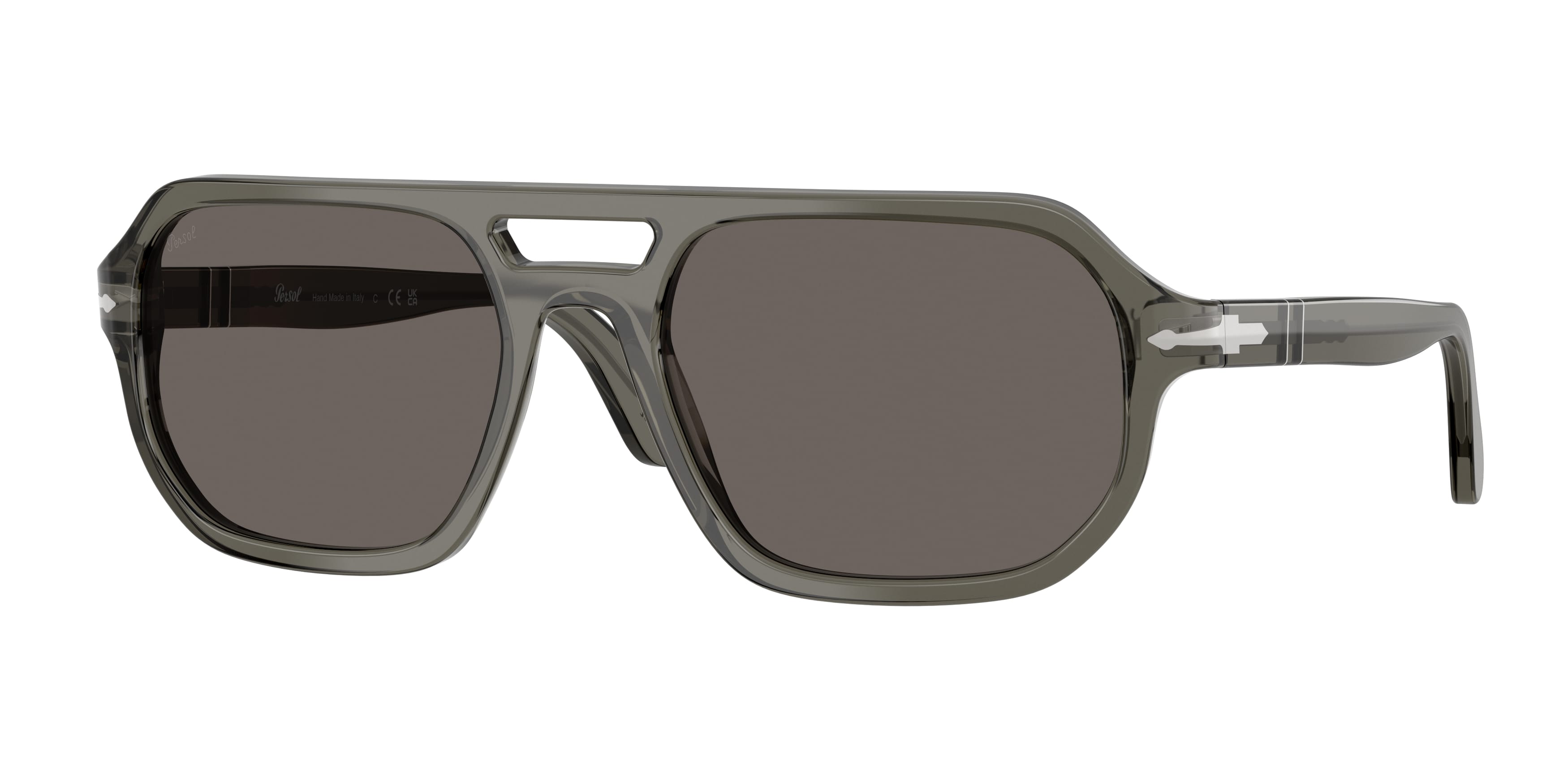 Persol Unisex Persol PO3393S GUIDO 1103B1 Occhiali da sole Acetato Grigio Grigio Pillow Normale