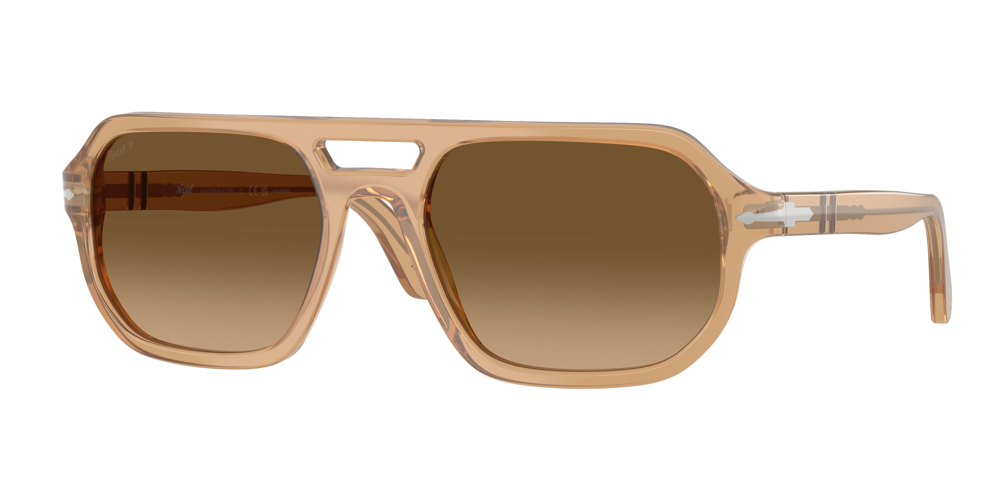 Persol Unisex Persol PO3393S GUIDO 1169M2 Occhiali da sole Acetato Marrone Marrone Pillow Polarizzata Sfumato