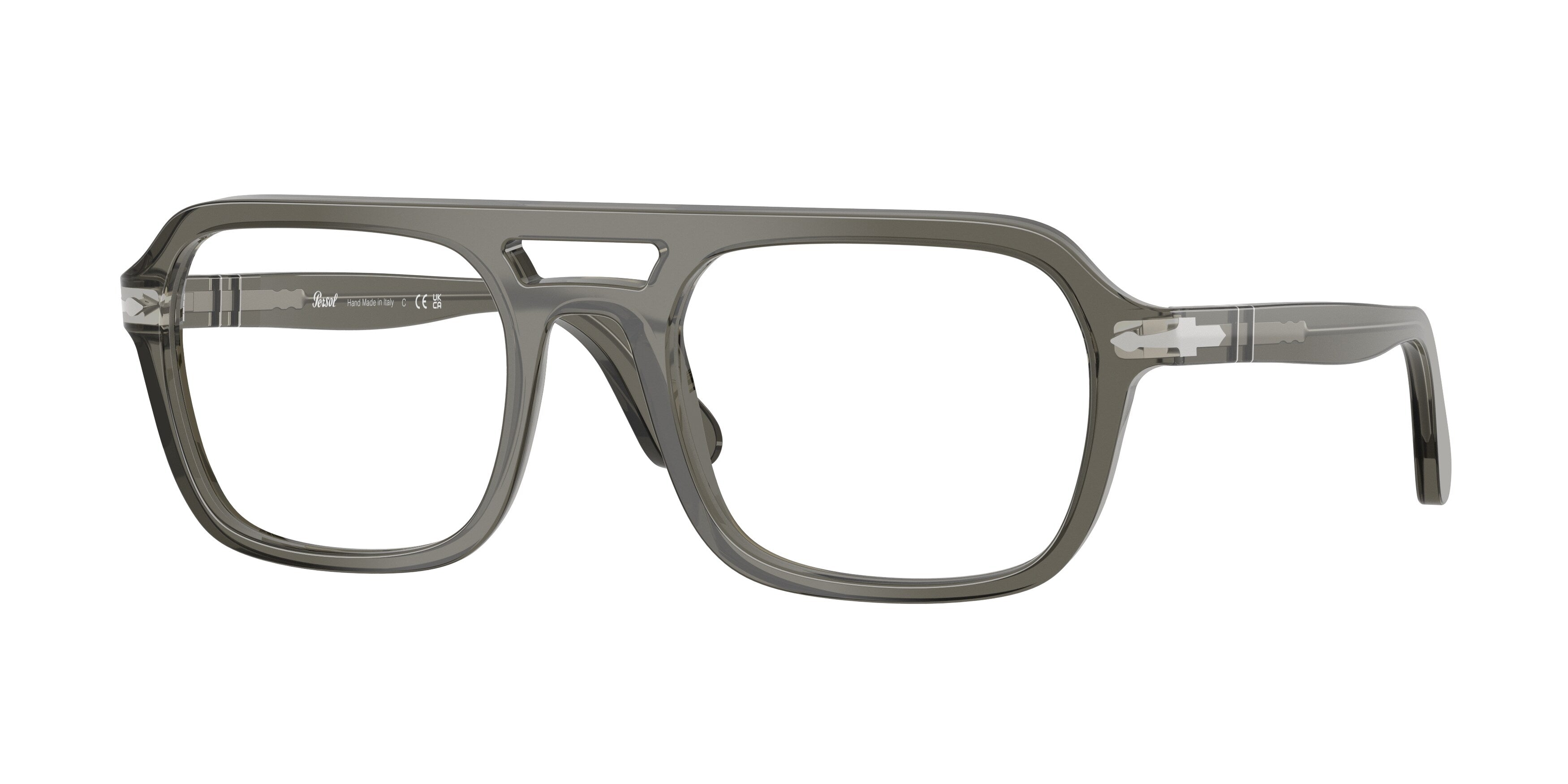 Persol Unisex Persol PO3394V 1103 Montature da vista Acetato Grigio Trasparente Squadrata Normale