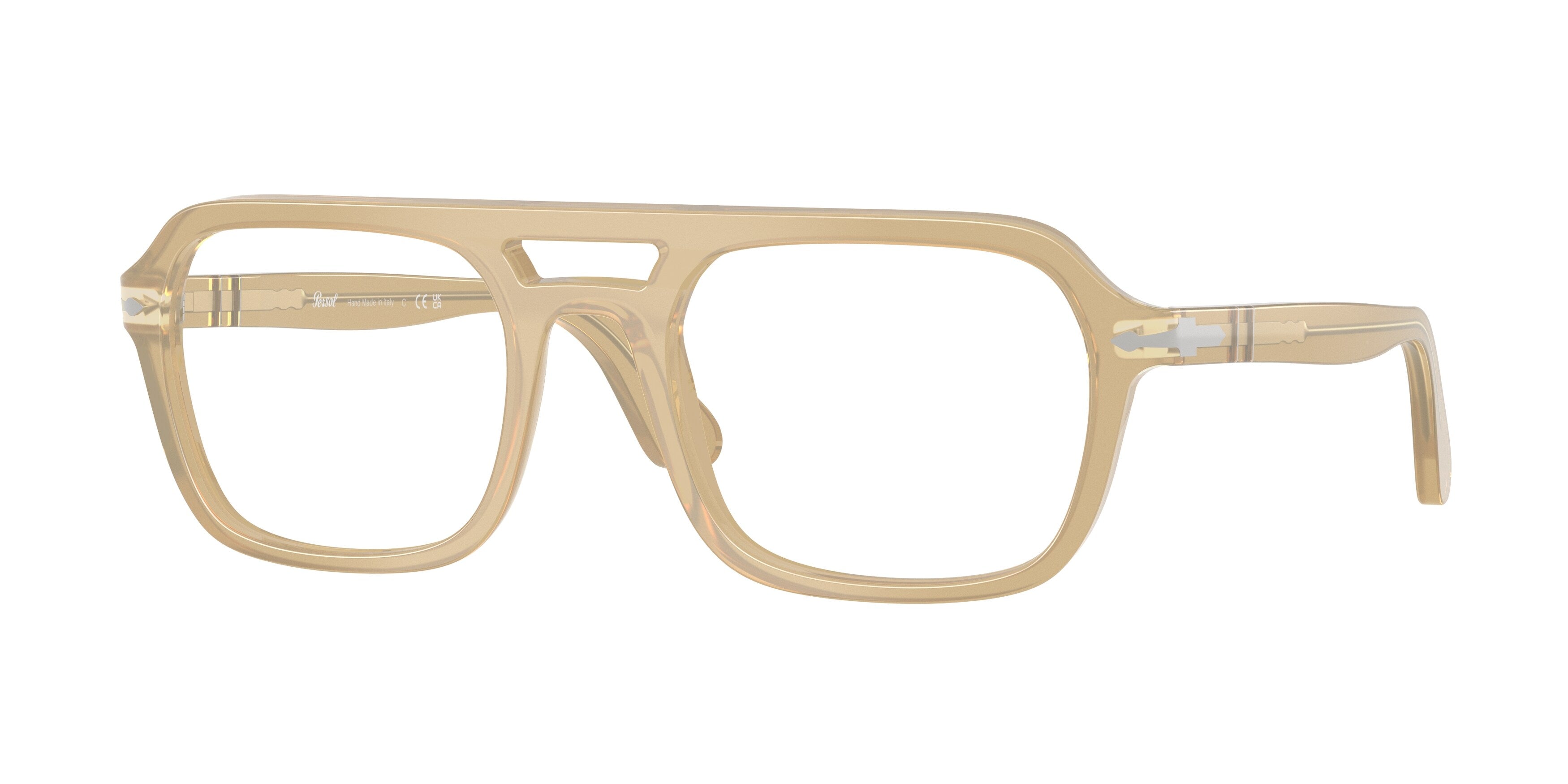 Persol Unisex Persol PO3394V 1169 Montature da vista Acetato Marrone Trasparente Squadrata Normale