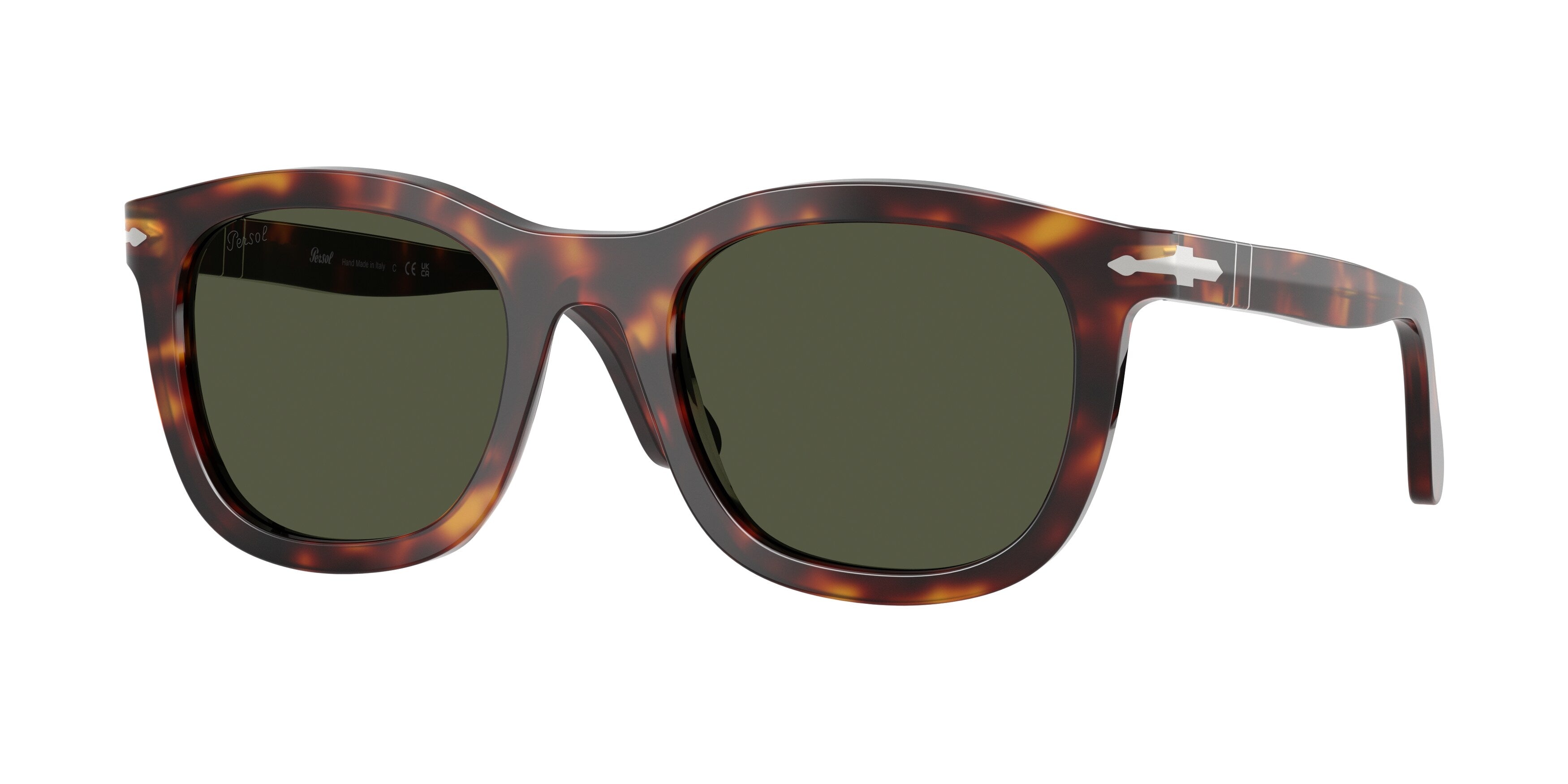Persol Unisex Persol PO3395S 24/31 Occhiali da sole Acetato Tartaruga Verde Pantos Normale