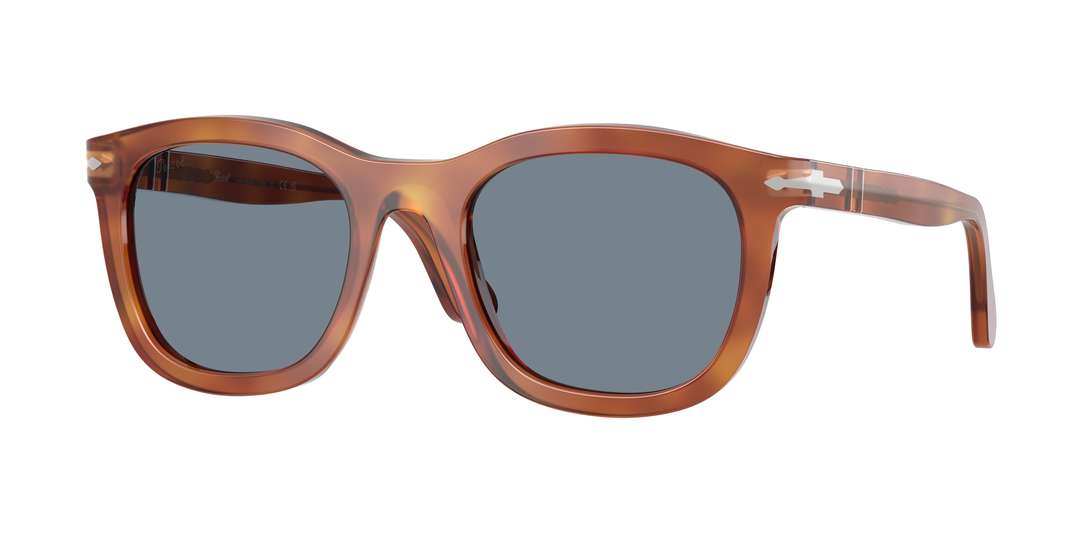 Persol Unisex Persol PO3395S 96/56 Occhiali da sole Acetato Marrone Blu Pantos Normale Persol Unisex Persol PO3395S 96/56 Occhiali da sole Acetato Marrone Blu Pantos Normale