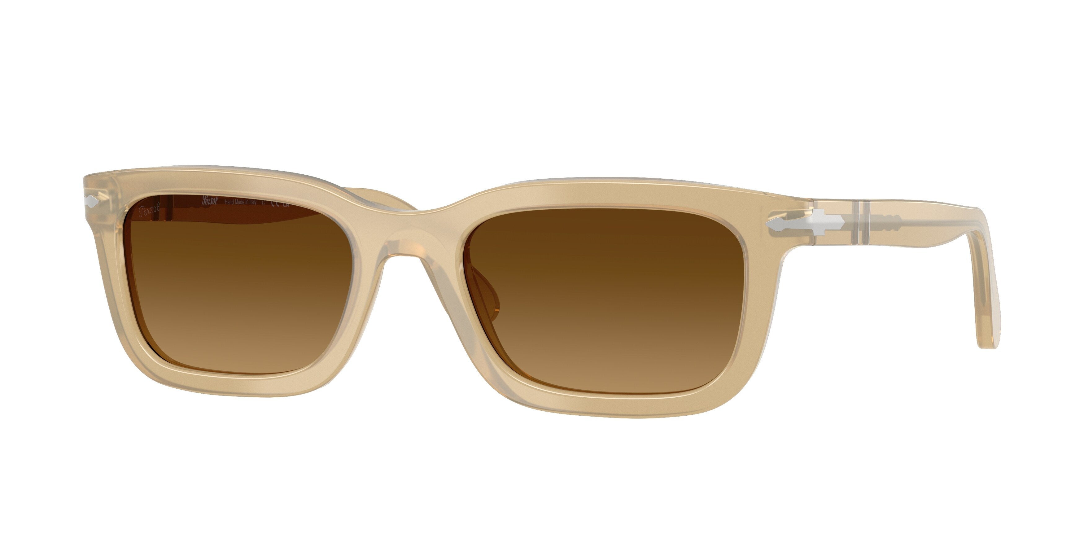 Persol Unisex Persol PO3396S 116985 Occhiali da sole Acetato Marrone Marrone Squadrata Normale Sfumato