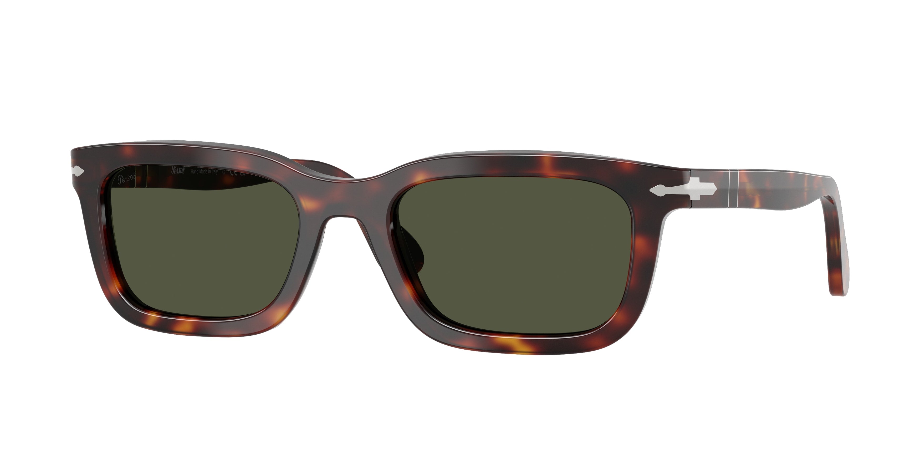 Persol Unisex Persol PO3396S 24/31 Occhiali da sole Acetato Tartaruga Verde Squadrata Normale