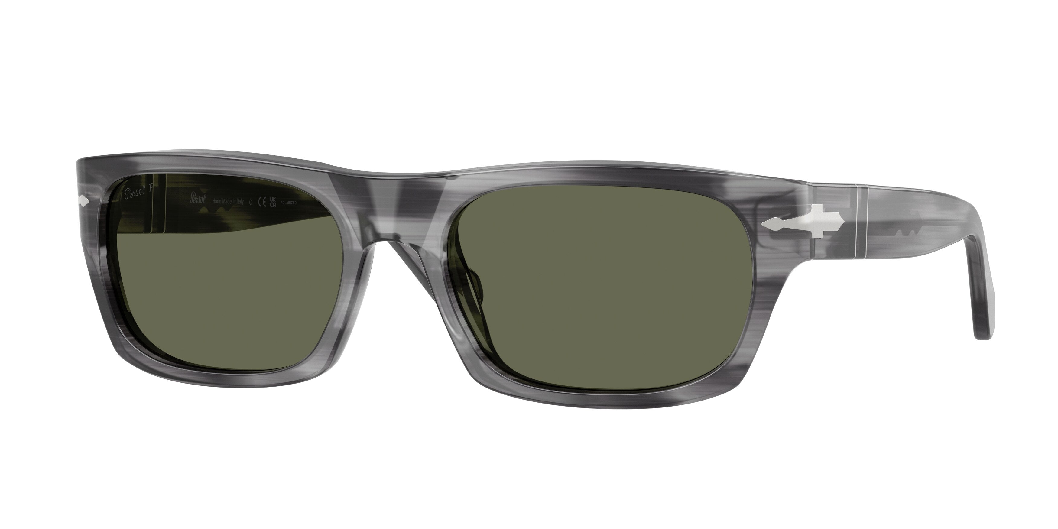Persol Unisex Persol PO3398S 119258 Occhiali da sole Acetato Grigio Verde Squadrata Polarizzata Persol Unisex Persol PO3398S 119258 Occhiali da sole Acetato Grigio Verde Squadrata Polarizzata