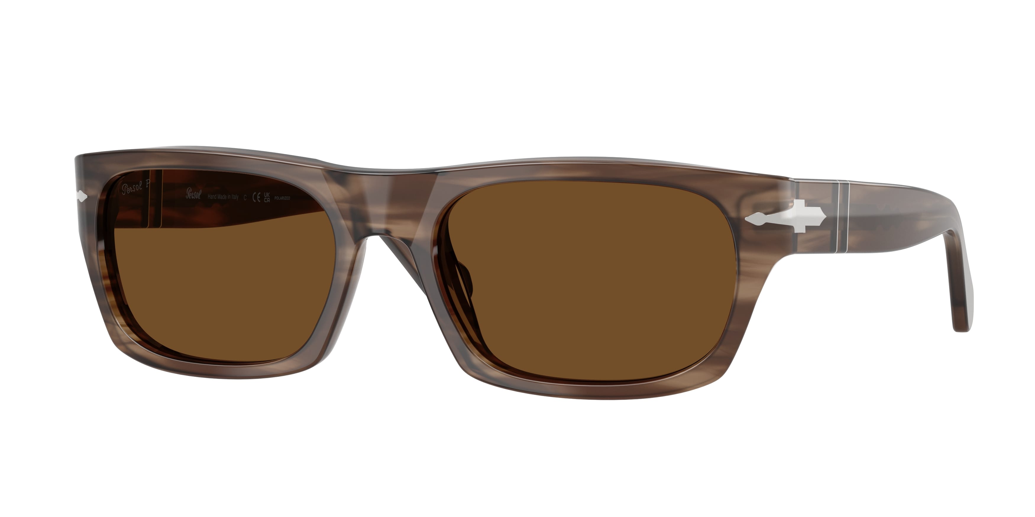 Persol Unisex Persol PO3398S 120857 Occhiali da sole Acetato Tartaruga Marrone Squadrata Polarizzata Persol Unisex Persol PO3398S 120857 Occhiali da sole Acetato Tartaruga Marrone Squadrata Polarizzata
