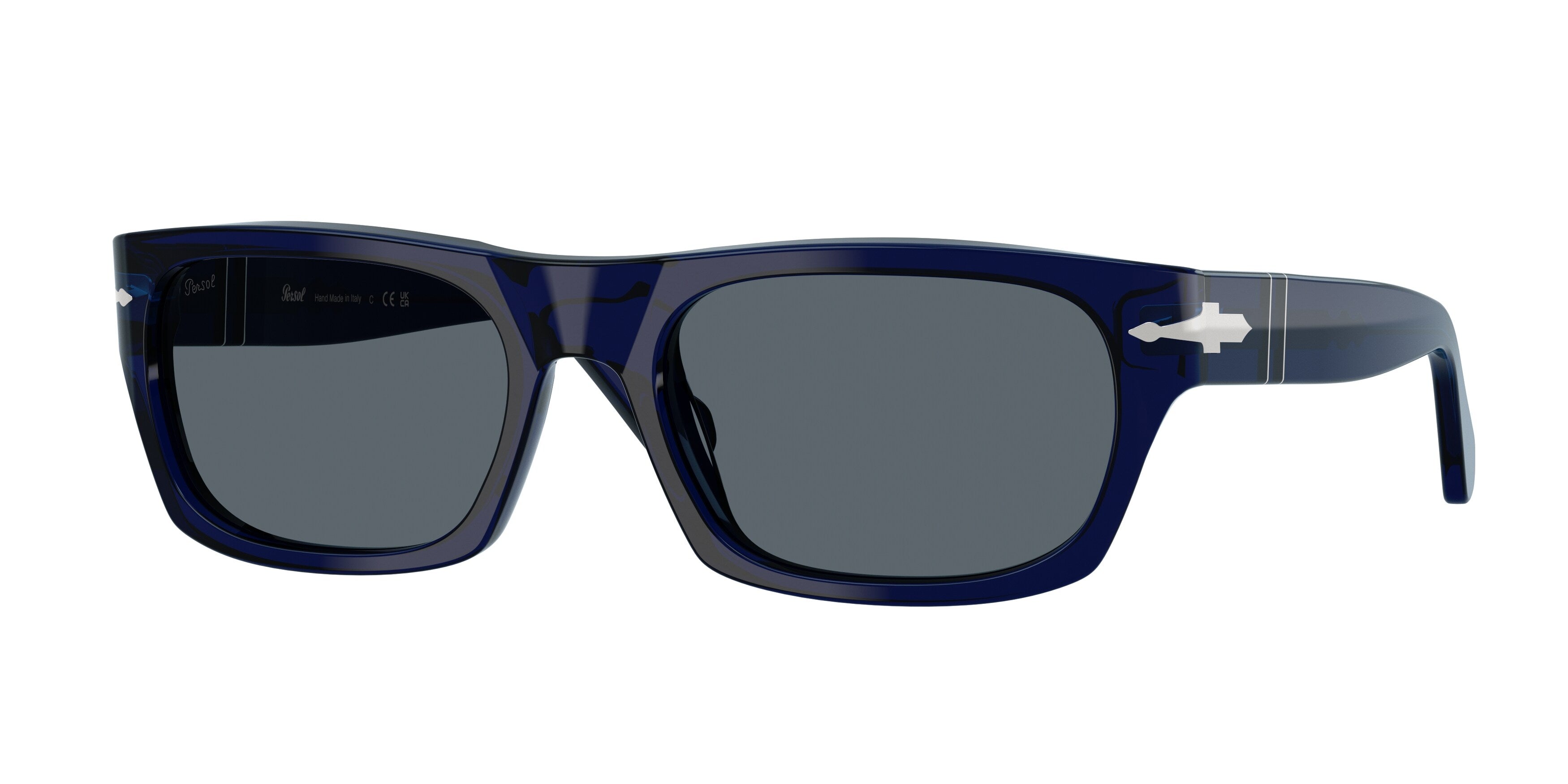Persol Unisex Persol PO3398S 181/R5 Occhiali da sole Acetato Blu Blu Squadrata Normale