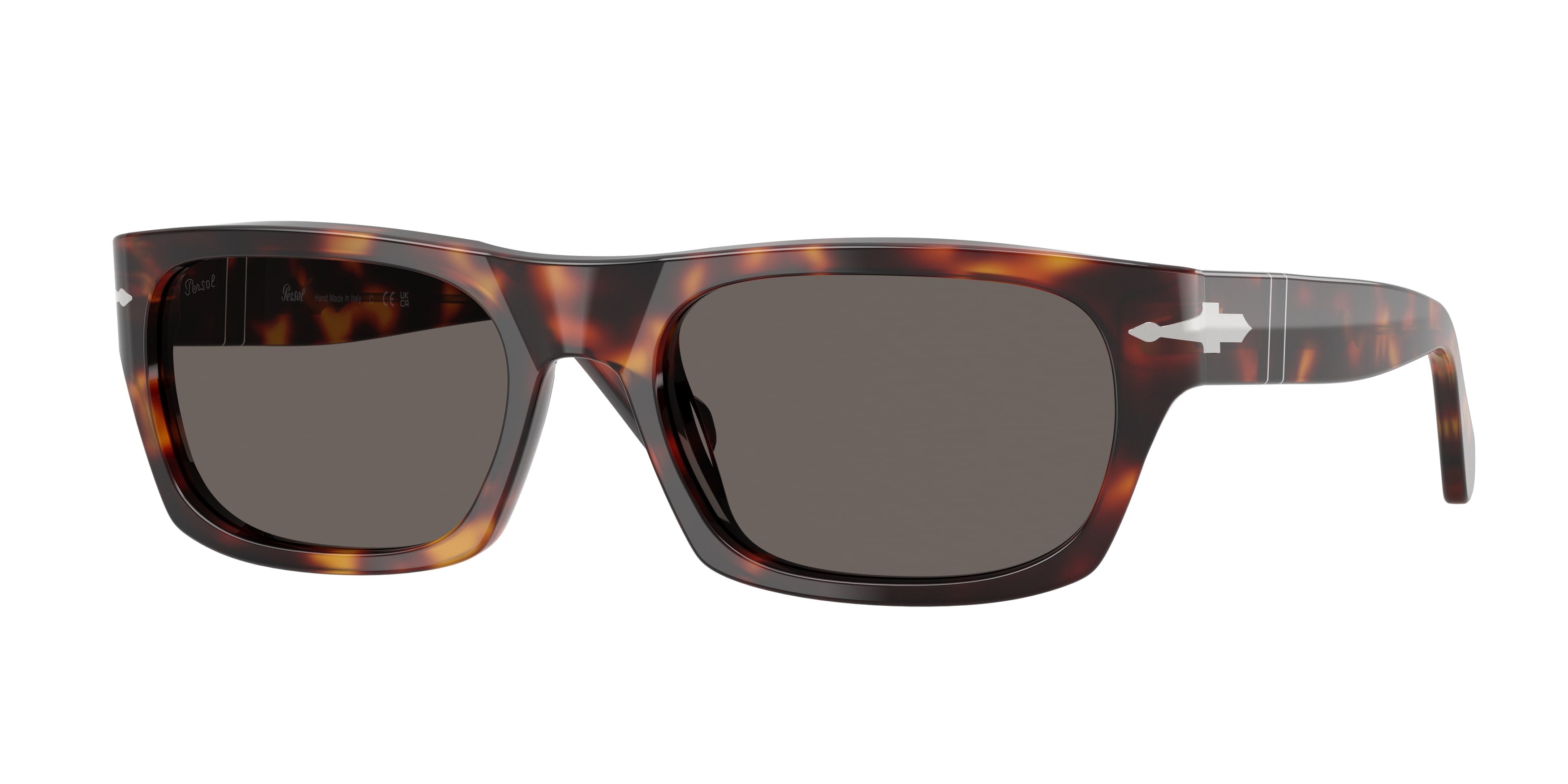 Persol Unisex Persol PO3398S 24/B1 Occhiali da sole Acetato Tartaruga Grigio Squadrata Normale