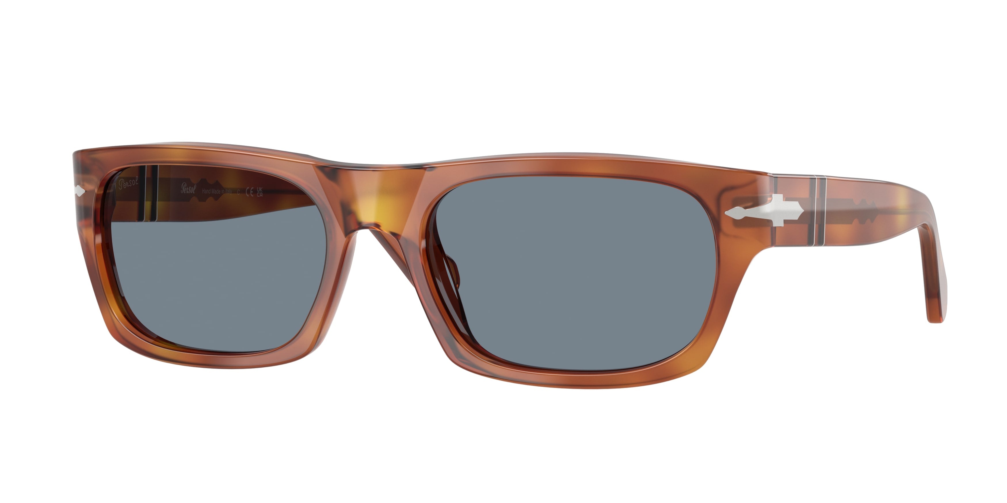 Persol Unisex Persol PO3398S 96/56 Occhiali da sole Acetato Marrone Blu Squadrata Normale Persol Unisex Persol PO3398S 96/56 Occhiali da sole Acetato Marrone Blu Squadrata Normale