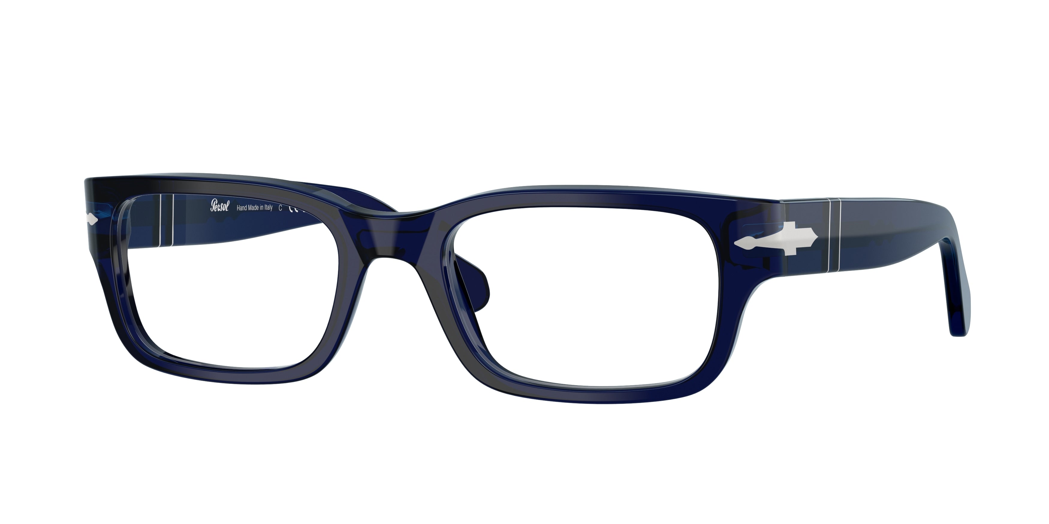 Persol Unisex Persol PO3399V 181 Montature da vista Acetato Blu Trasparente Squadrata Normale