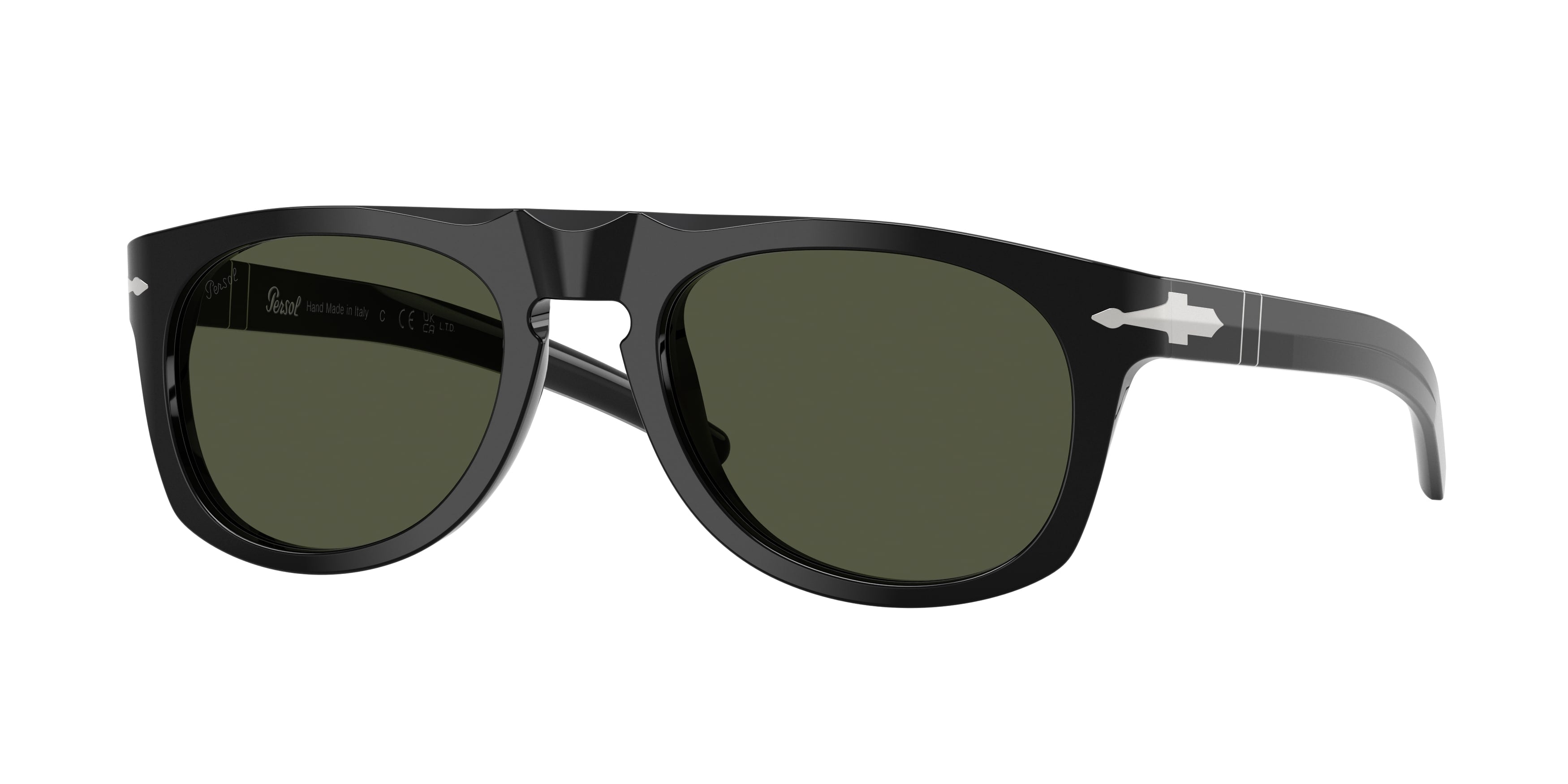 Persol Unisex Persol PO3401S 95/31 Occhiali da sole Acetato Nero Verde Pantos Normale