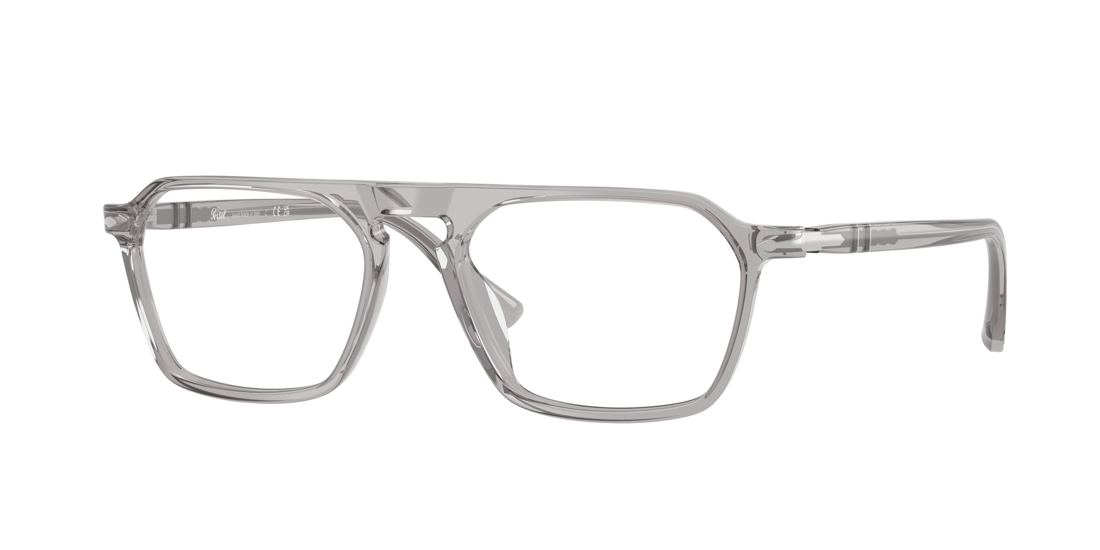 Persol Unisex Persol PO3402V 309 Montature da vista Acetato Grigio Trasparente Squadrata Normale