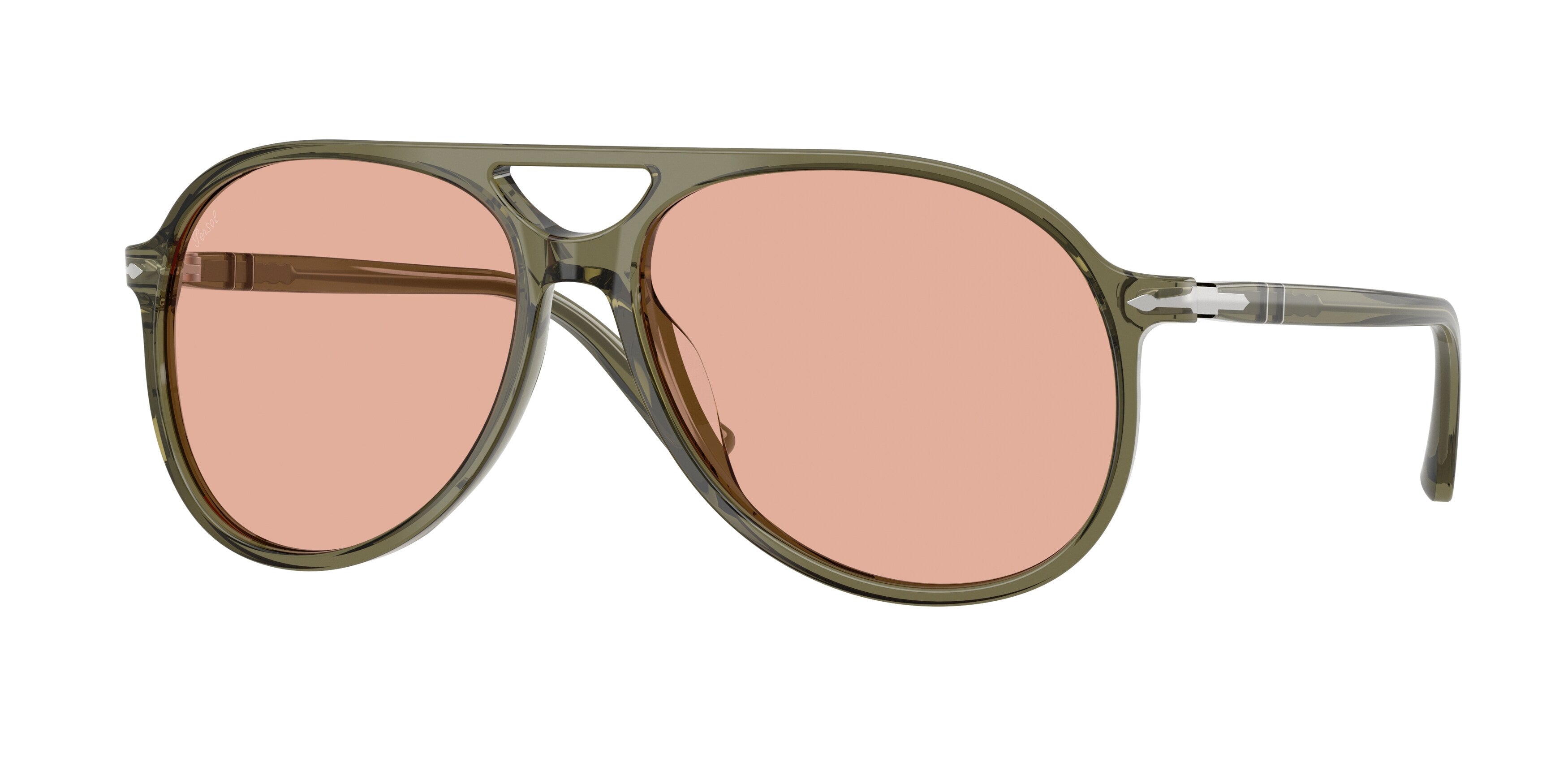 Persol Unisex Persol PO3403S WALTER 11424B Occhiali da sole Acetato Verde Rosa Pilot Normale