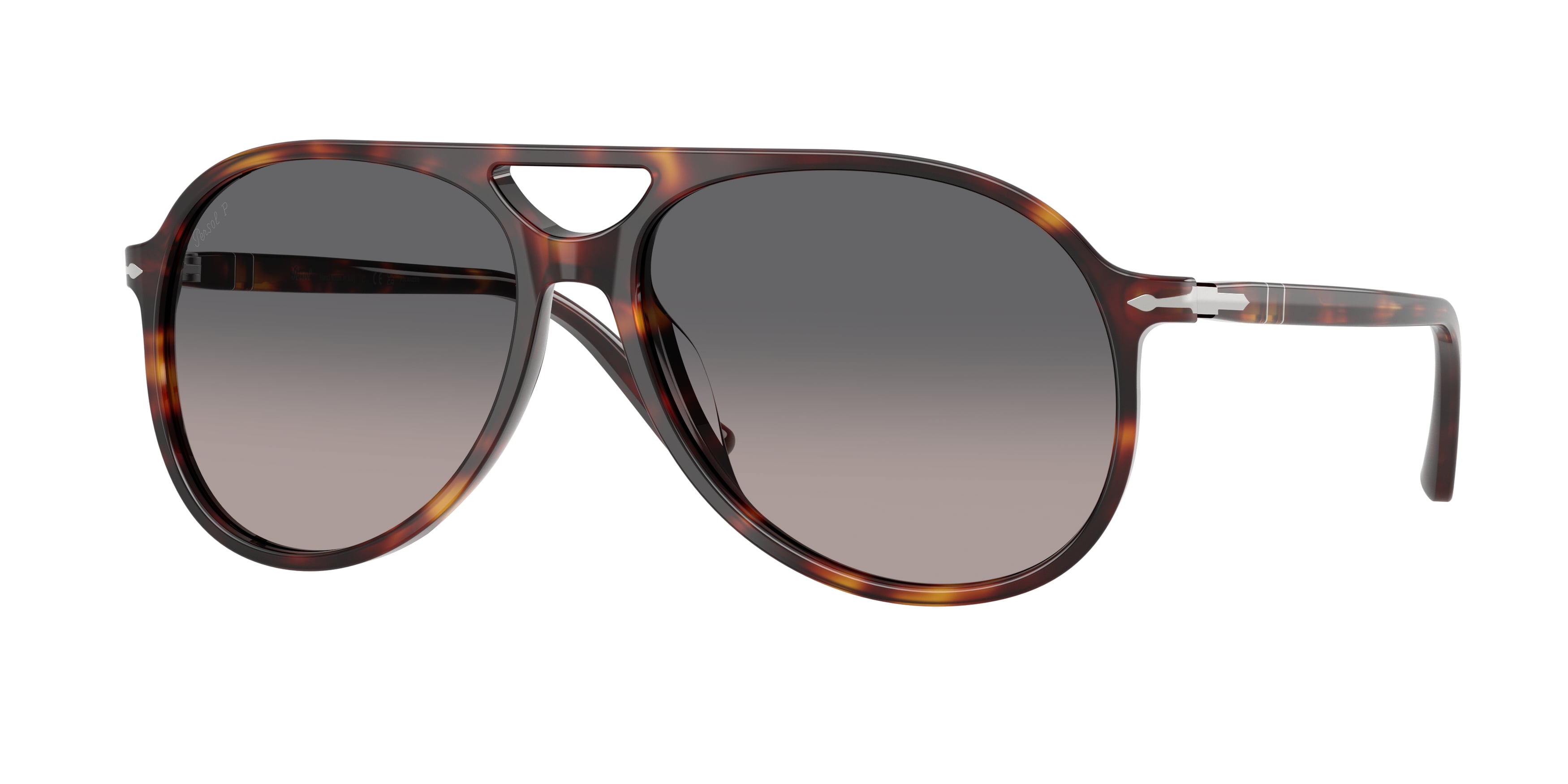 Persol Unisex Persol PO3403S WALTER 24/M3 Occhiali da sole Acetato Tartaruga Grigio Pilot Polarizzata Sfumato