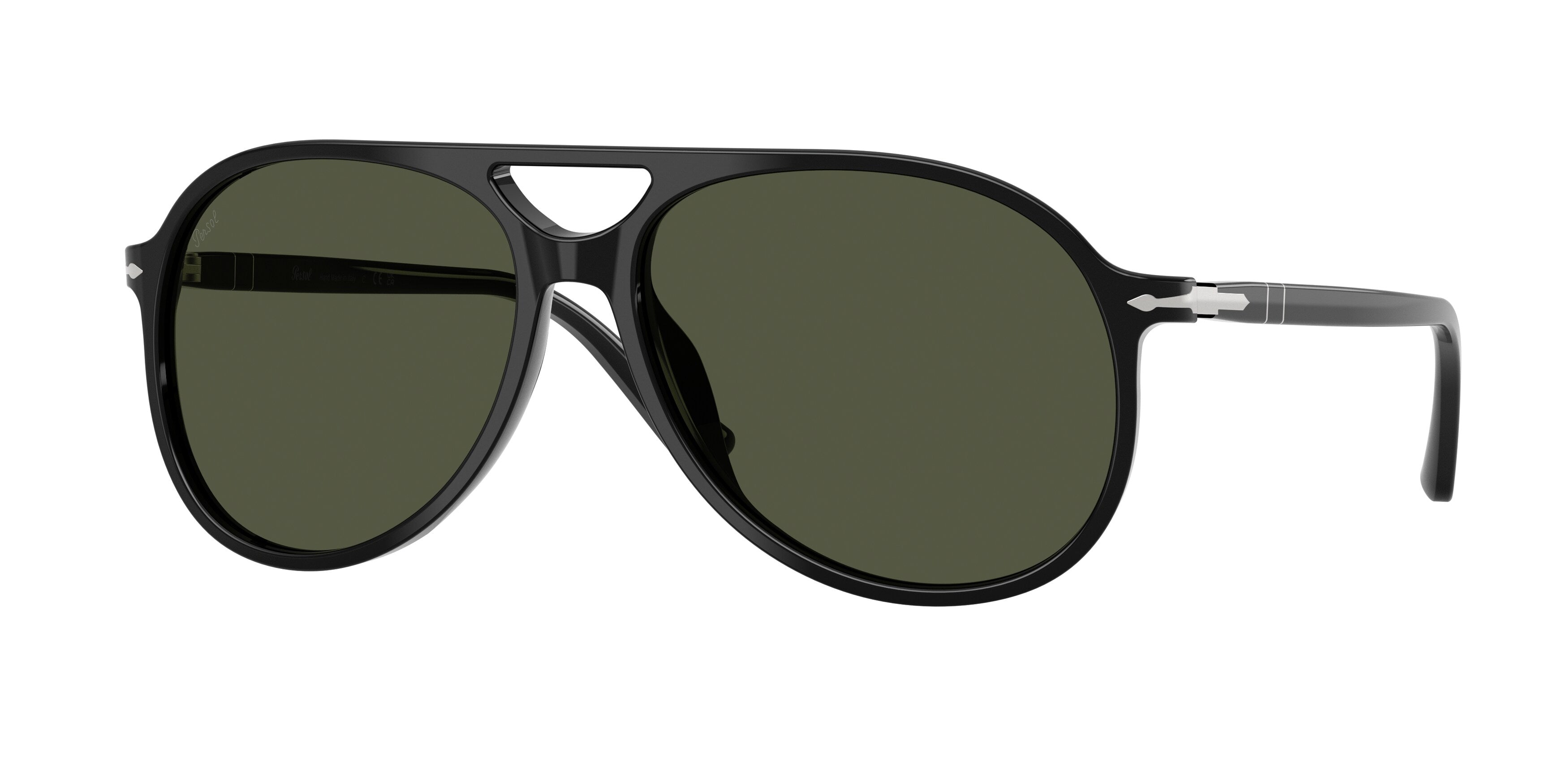 Persol Unisex Persol PO3403S WALTER 95/31 Occhiali da sole Acetato Nero Verde Pilot Normale Persol Unisex Persol PO3403S WALTER 95/31 Occhiali da sole Acetato Nero Verde Pilot Normale