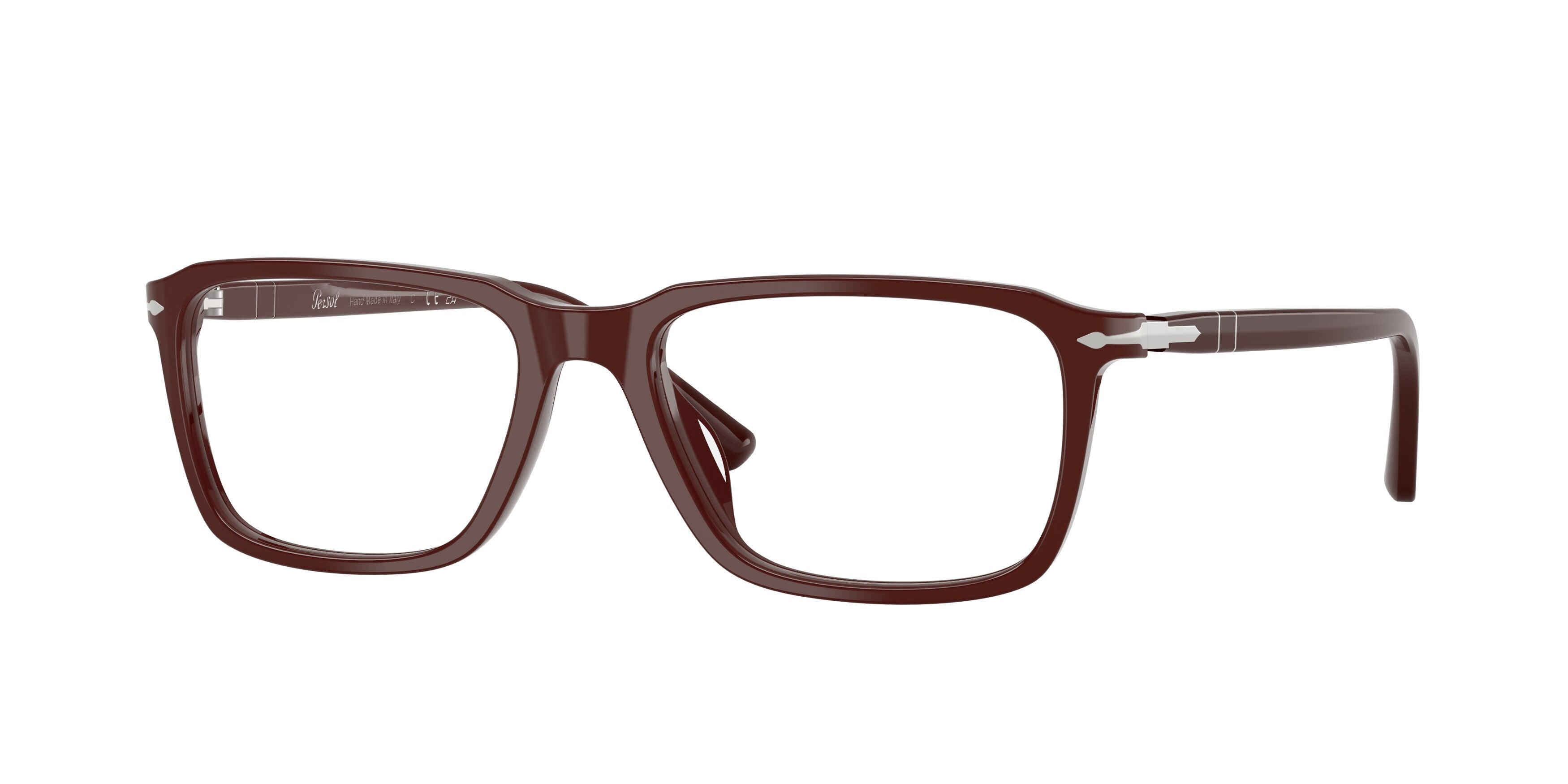 Persol Unisex Persol PO3405V 1258 Montature da vista Acetato Rosso Trasparente Squadrata Normale