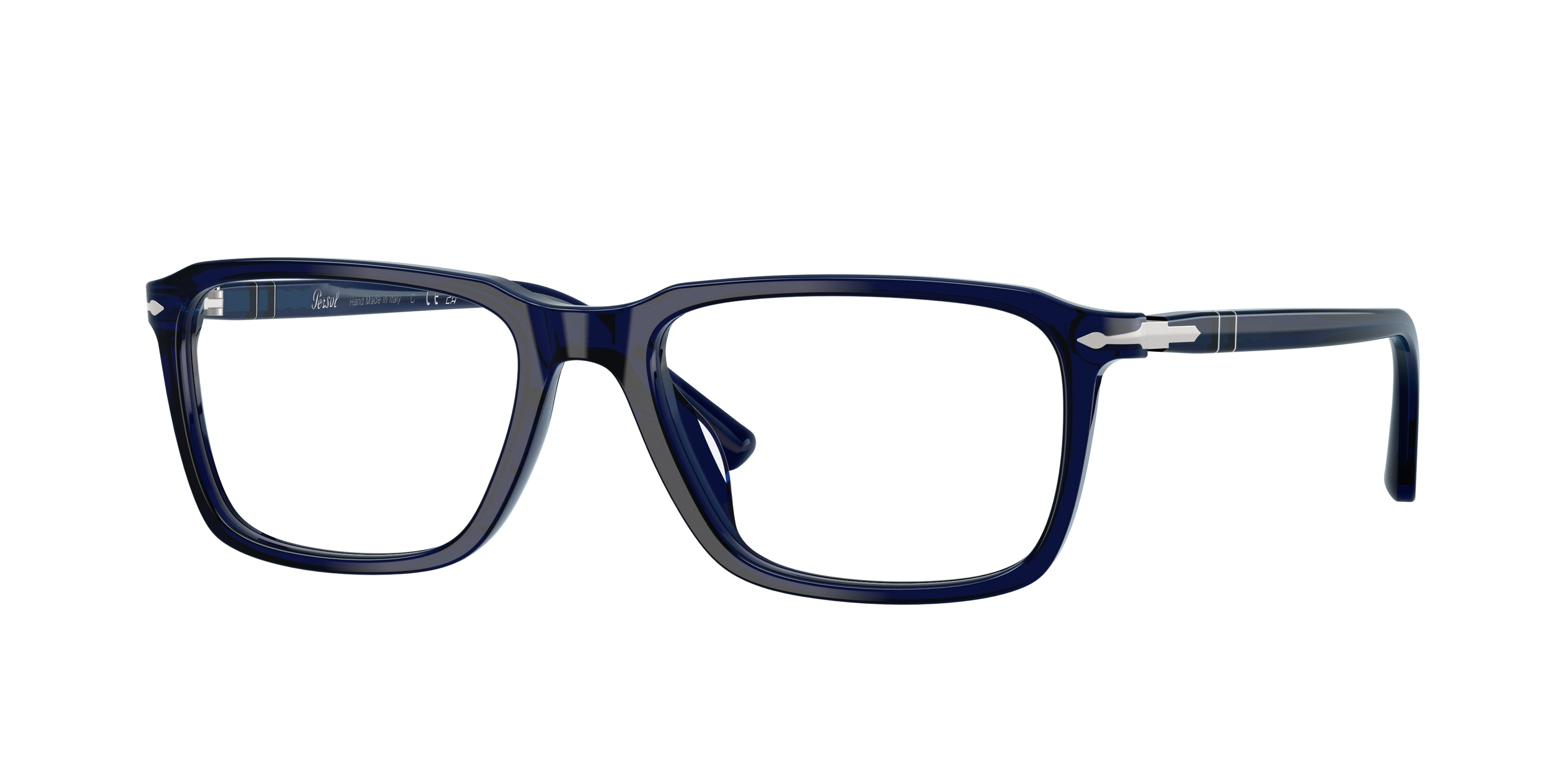 Persol Unisex Persol PO3405V 181 Montature da vista Acetato Blu Trasparente Squadrata Normale