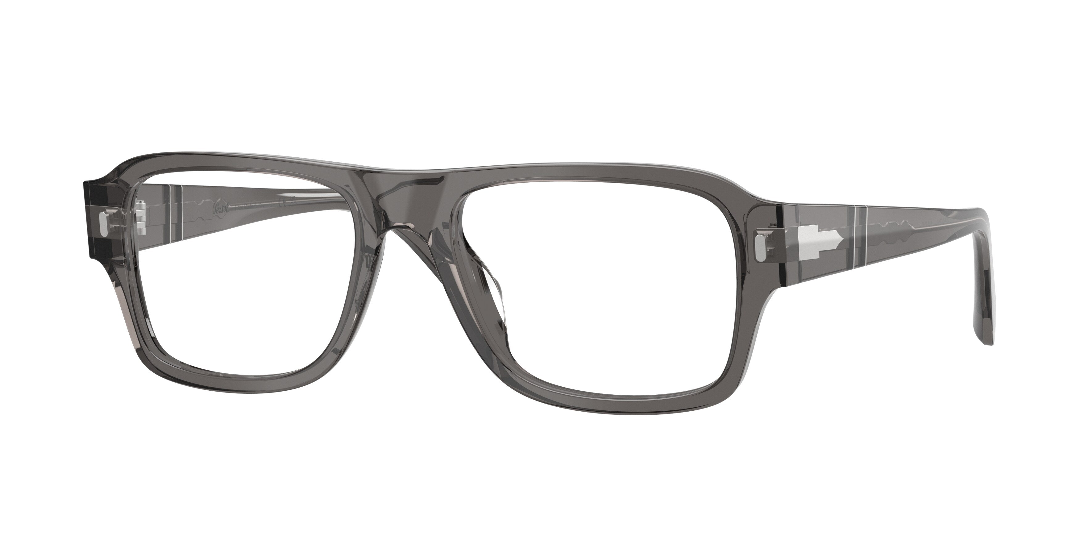 Persol Unisex Persol PO3407V 1196 Montature da vista Acetato Grigio Trasparente Squadrata Normale