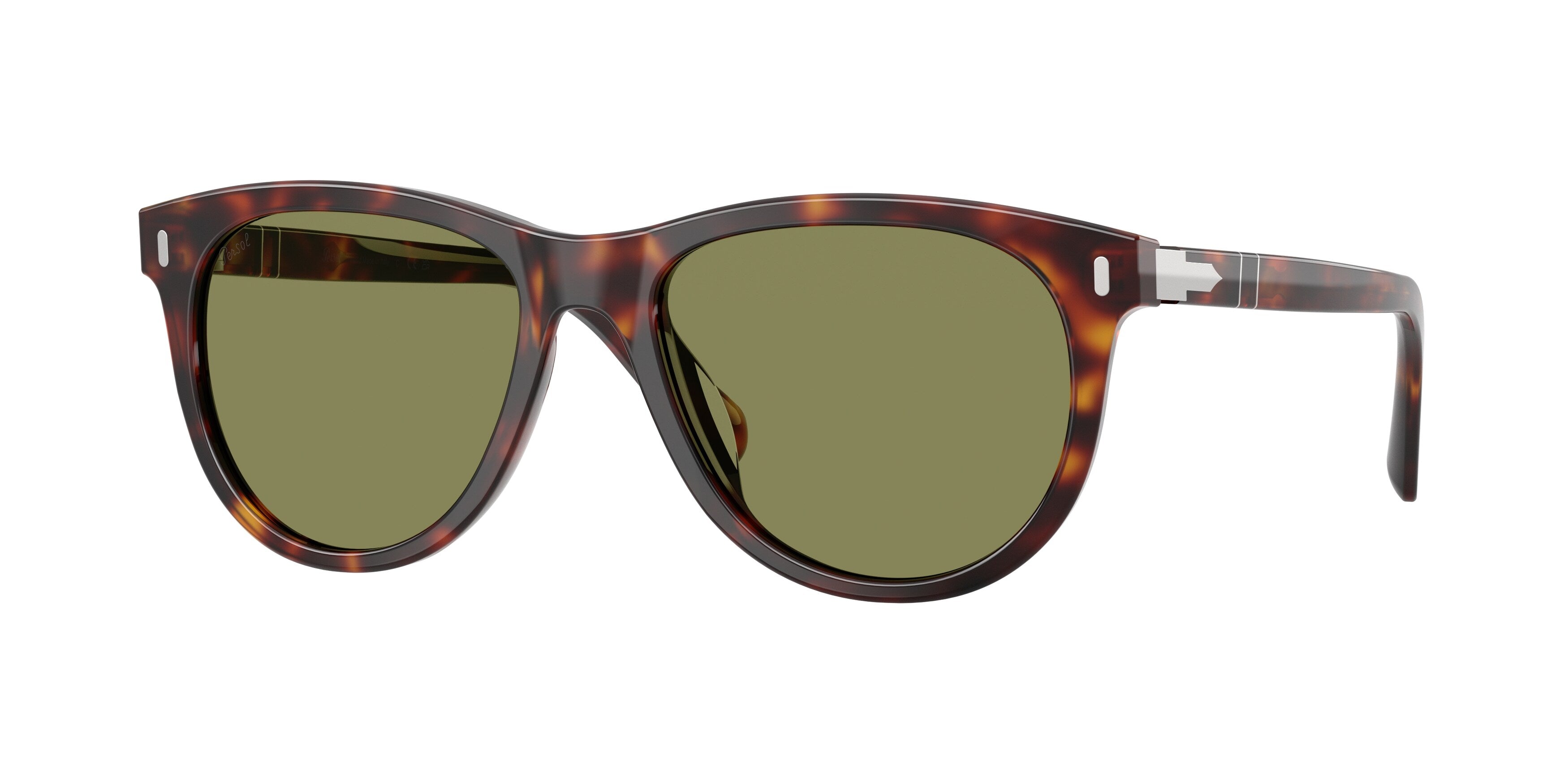 Persol Unisex Persol PO3408S 24/4E Occhiali da sole Acetato Tartaruga Verde Pantos Normale