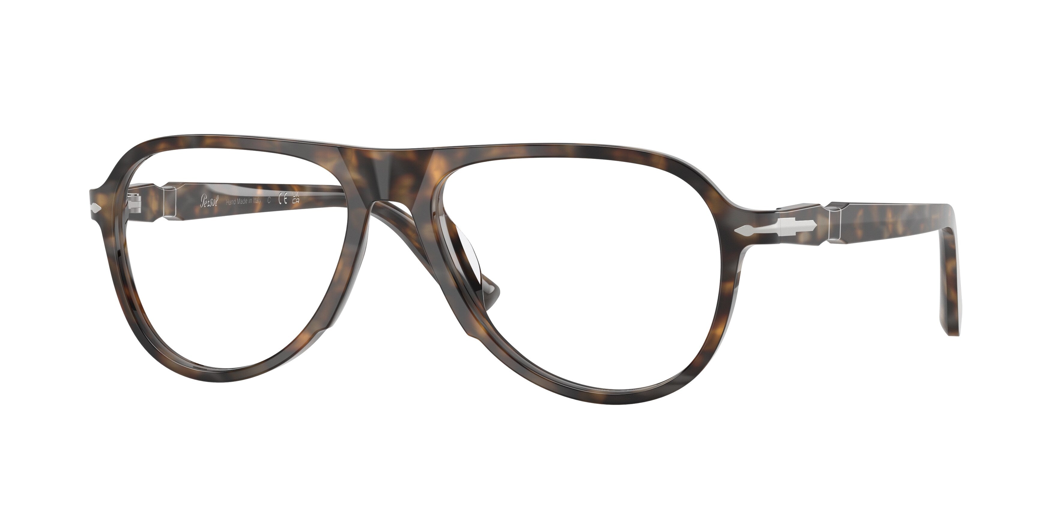 Persol Unisex Persol PO3411V 1248 Montature da vista Acetato Marrone Trasparente Pilot Normale