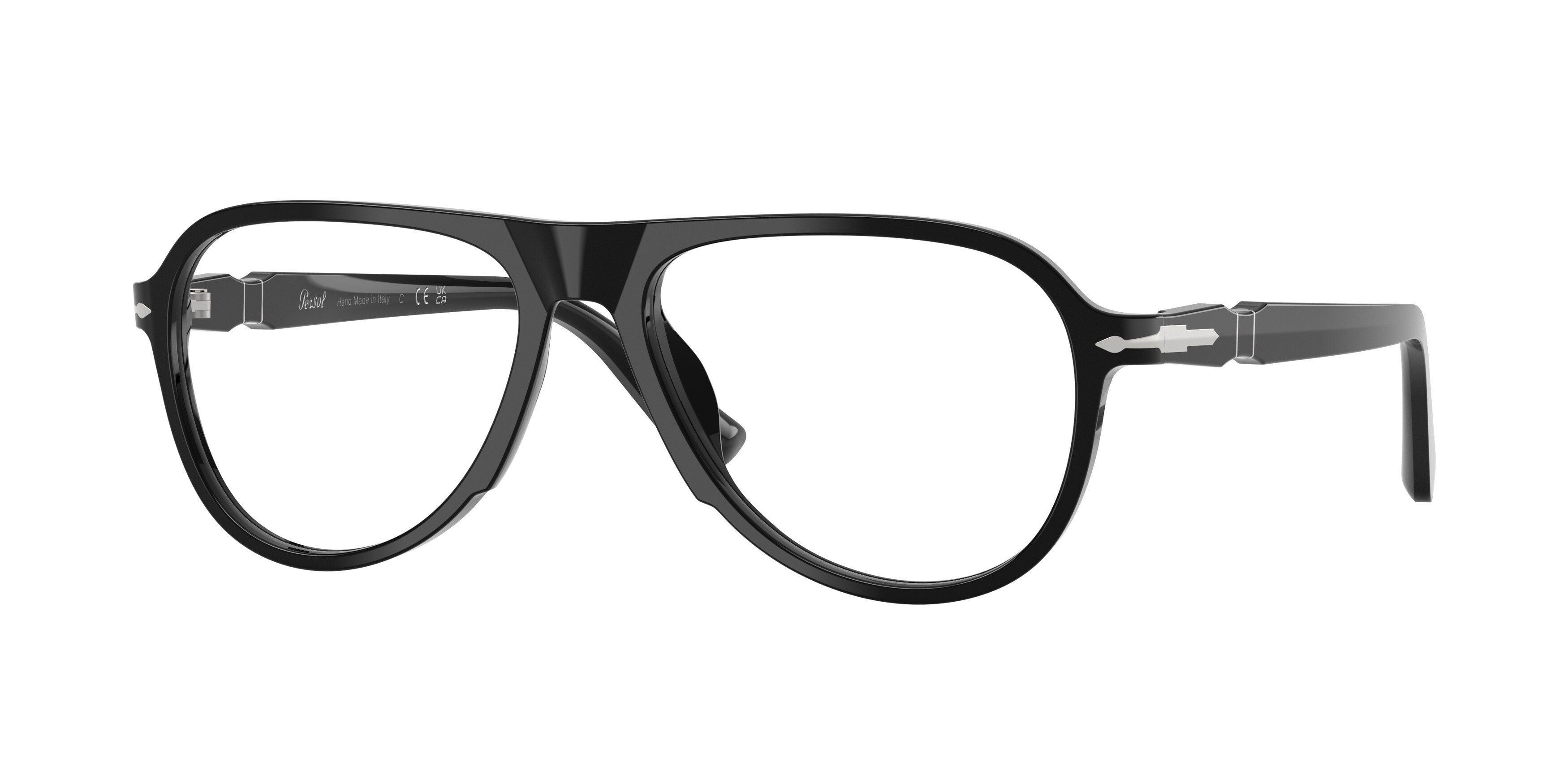 Persol Unisex Persol PO3411V 95 Montature da vista Acetato Nero Trasparente Pilot Normale Persol Unisex Persol PO3411V 95 Montature da vista Acetato Nero Trasparente Pilot Normale