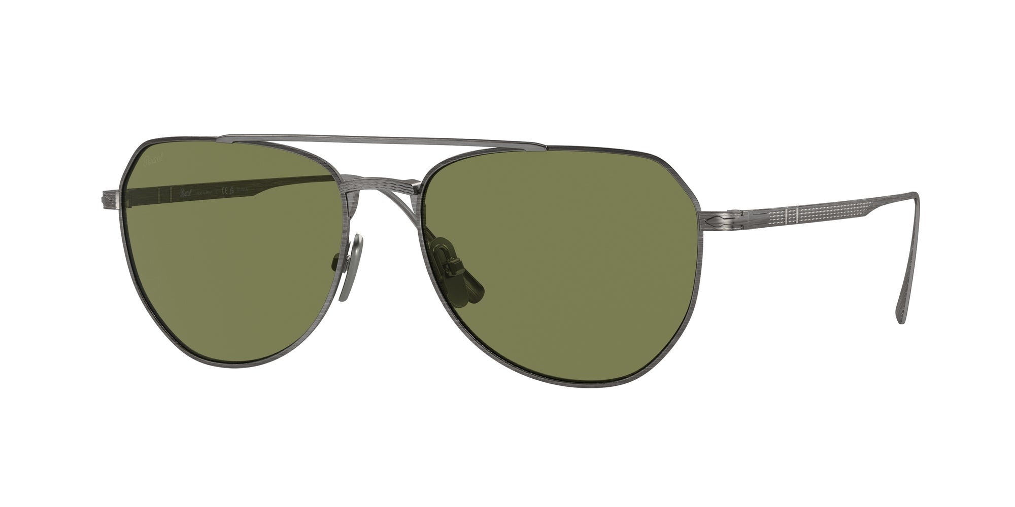 Persol Unisex Persol PO5003ST 80014E Occhiali da sole Titanio Grigio Verde Pantos Normale