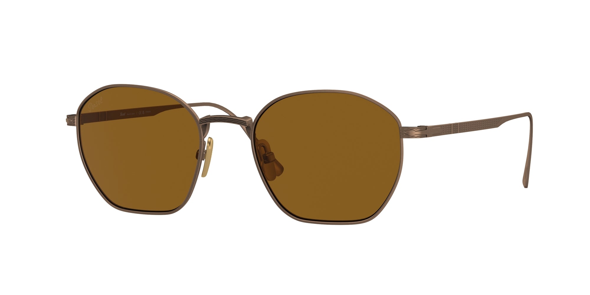 Persol Unisex Persol PO5004ST 800333 Occhiali da sole Titanio Marrone Marrone Geometrica Normale