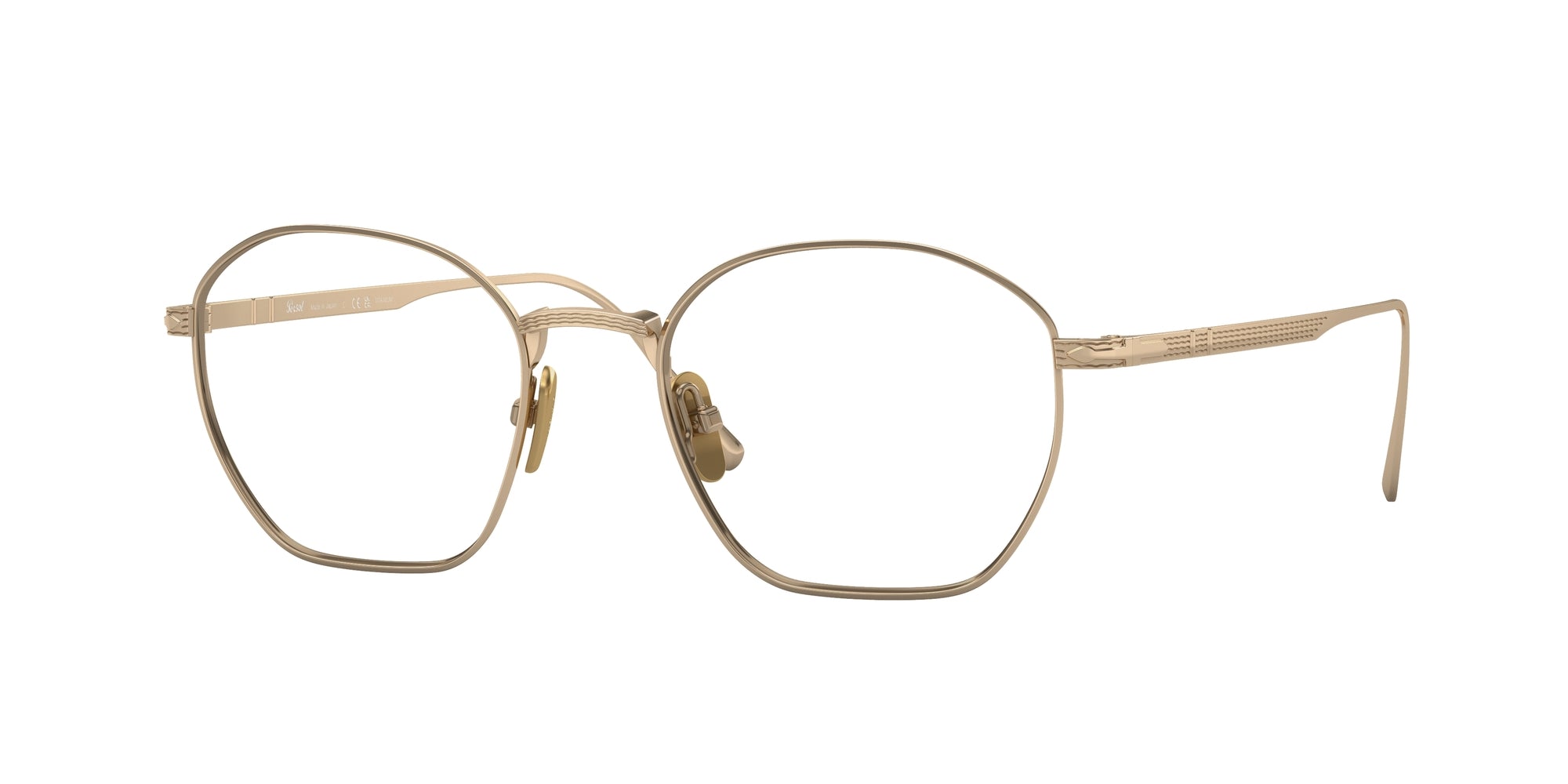 Persol Unisex Persol PO5004VT 8000 Montature da vista Titanio Oro Geometrica