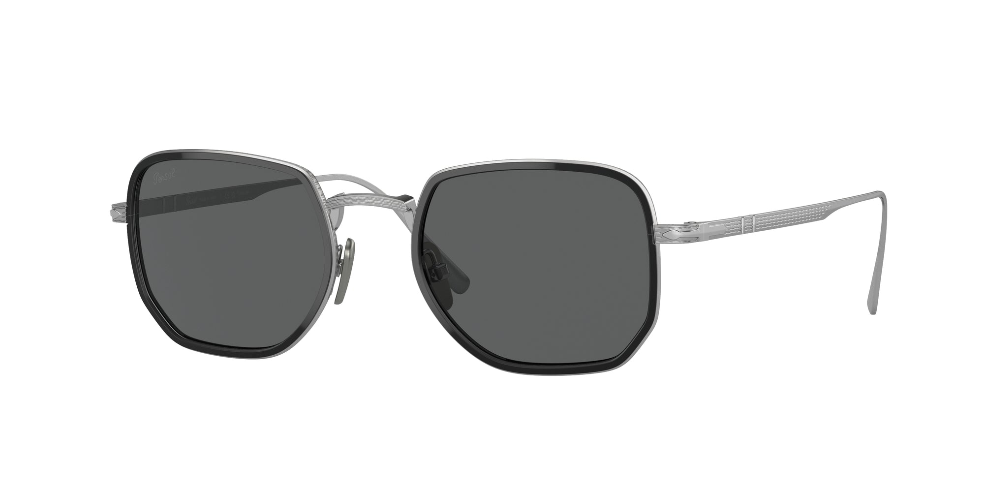 Persol Unisex Persol PO5006ST 8006B1 Occhiali da sole Titanio Argento Grigio Squadrata Normale