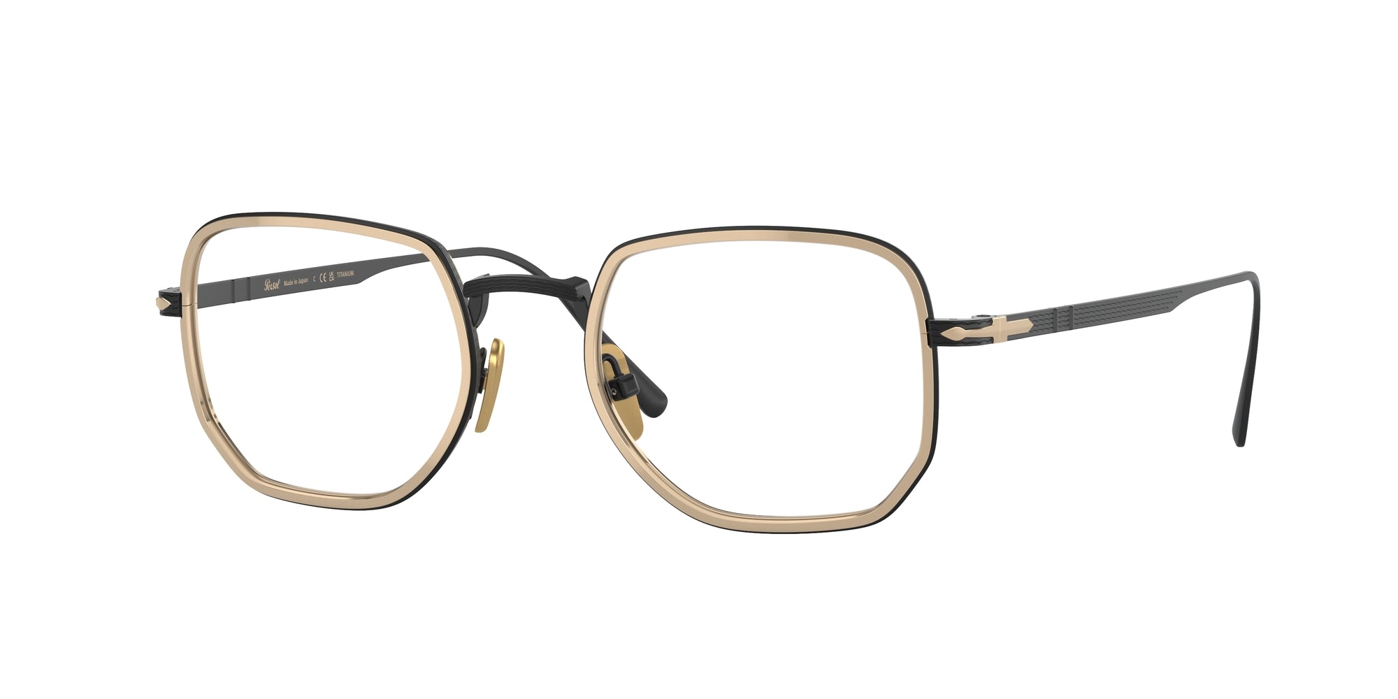 Persol Unisex Persol PO5006VT 8008 Montature da vista Titanio Nero Trasparente Squadrata Normale