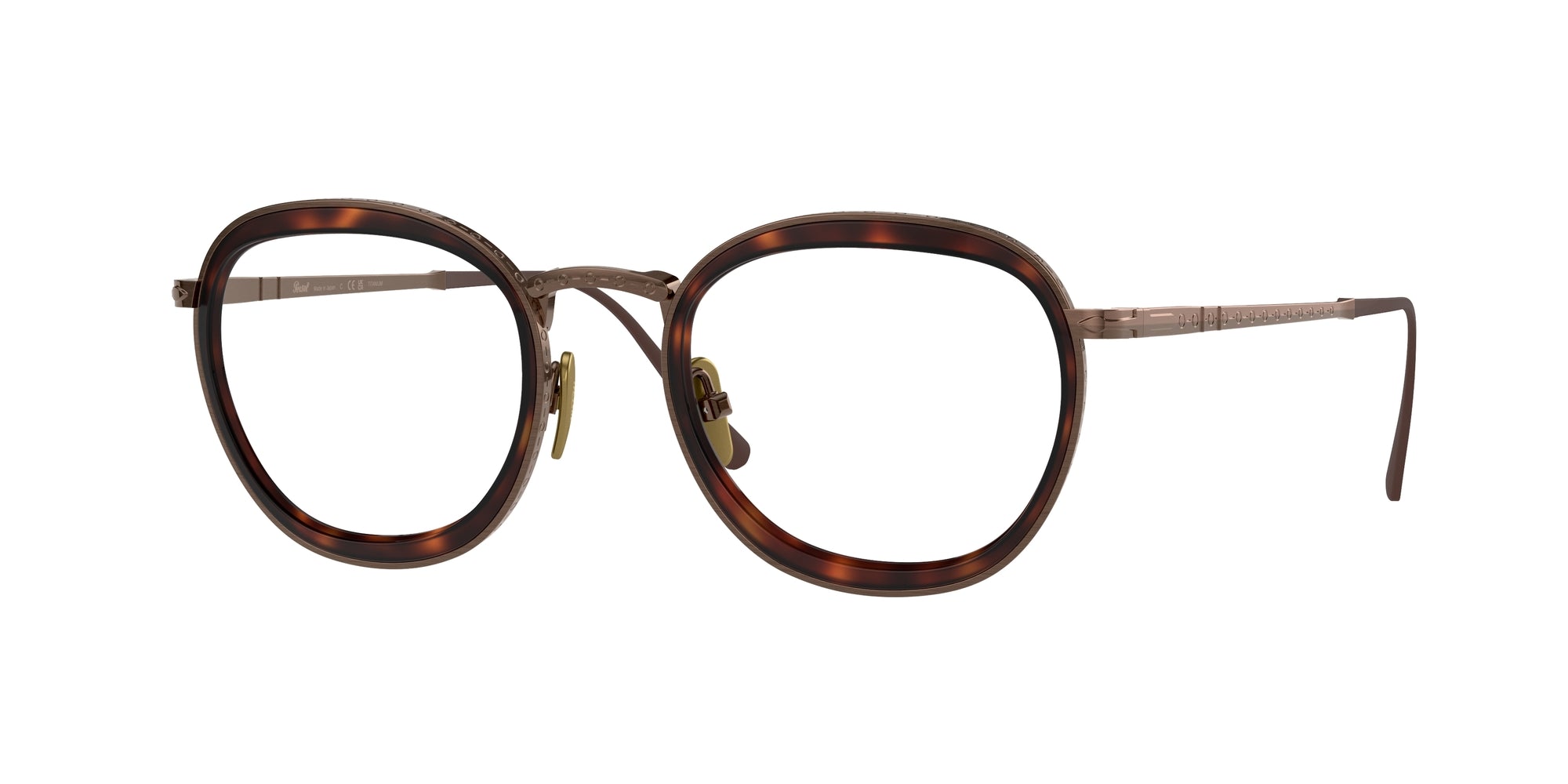 Persol Unisex Persol PO5009VT 8016 Montature da vista Titanio Marrone Trasparente Pantos Normale