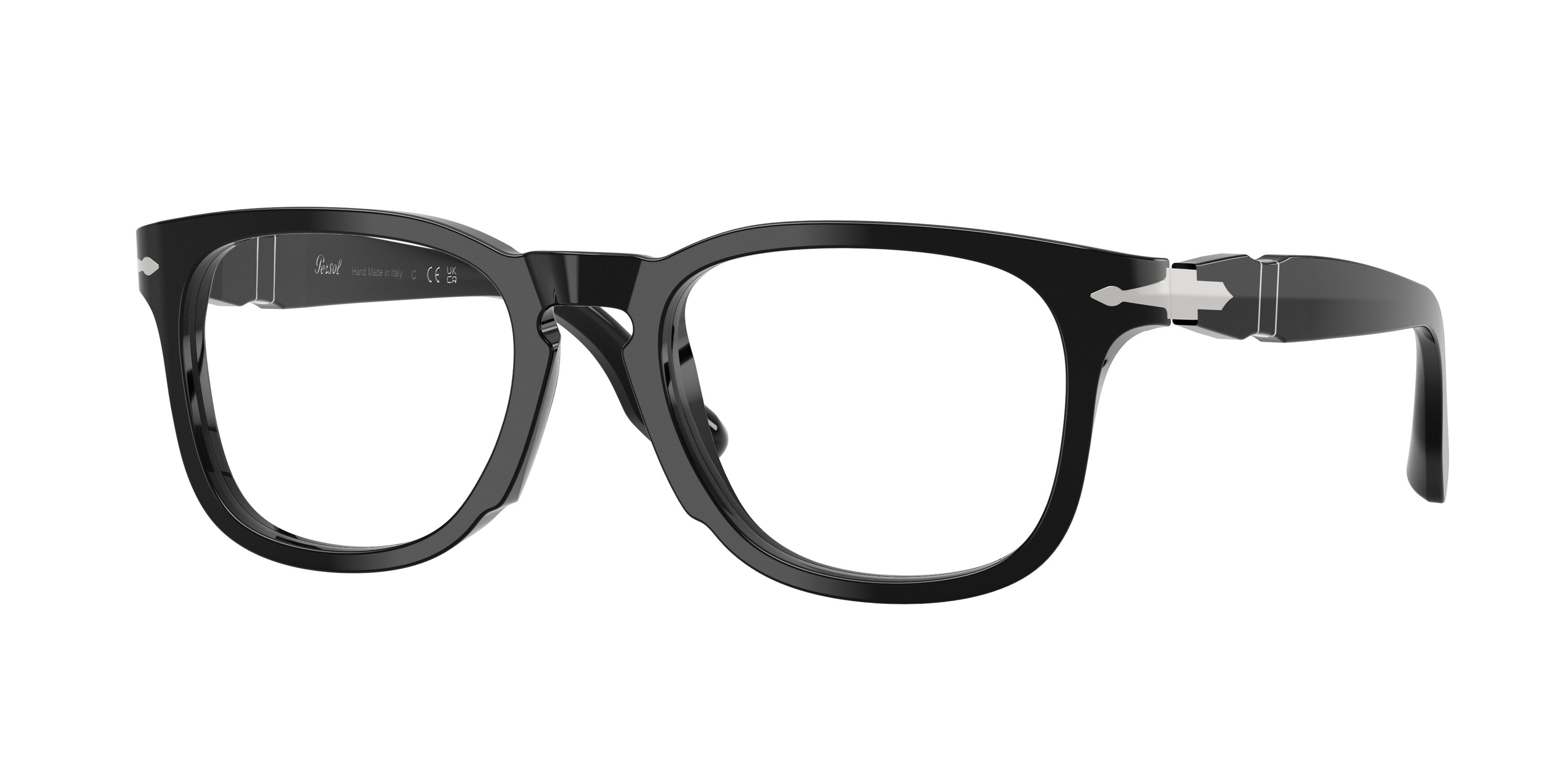 Persol Unisex Persol PO8003V 95 Montature da vista Acetato Nero Trasparente Pantos Normale