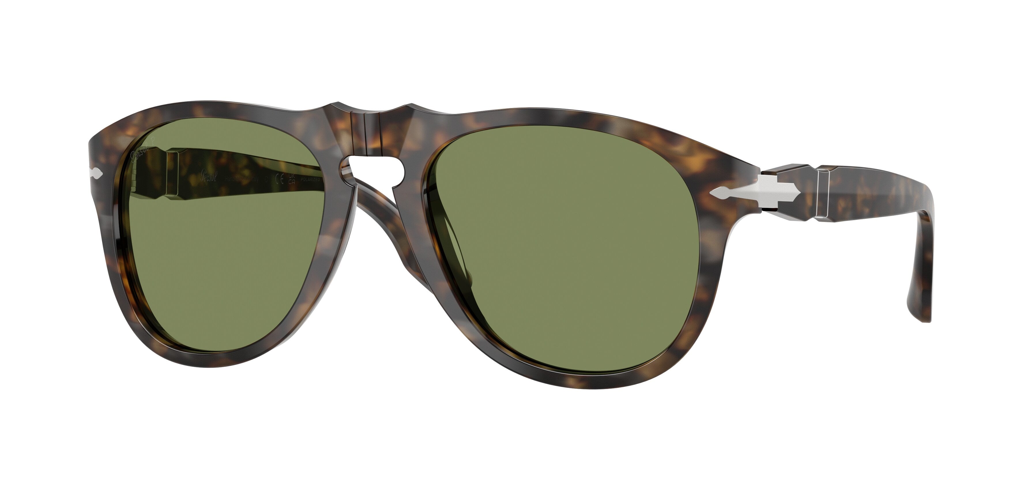 Persol Unisex Persol PO8649SM 1248P1 Occhiali da sole Acetato Marrone Verde Pilot Polarizzata
