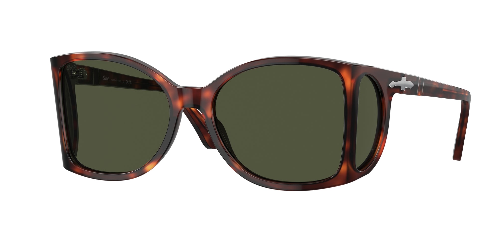 Persol Uomo Persol PO0005 24/31 Occhiali da sole Acetato Tartaruga Verde Squadrata Normale