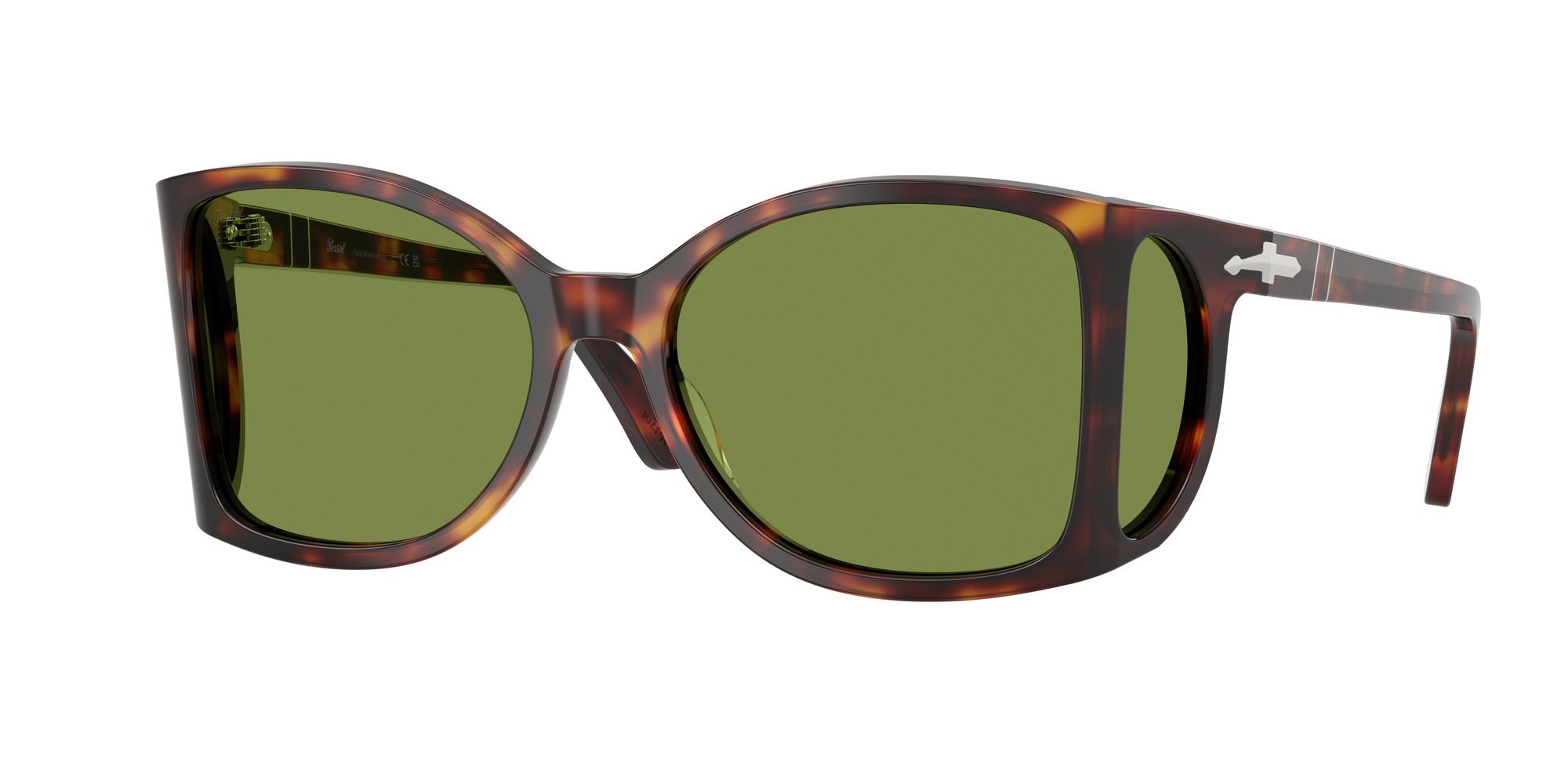 Persol Uomo Persol PO0005 24/4E Occhiali da sole Acetato Tartaruga Verde Squadrata Normale