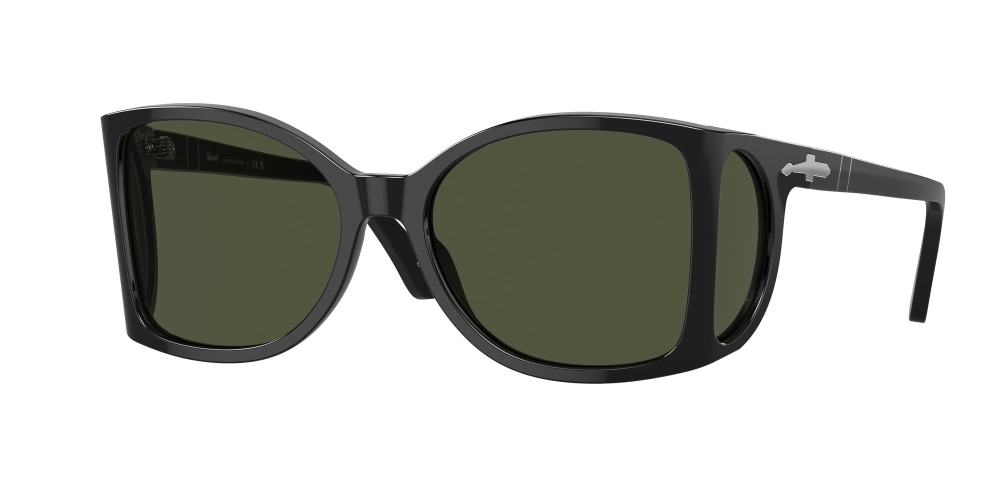Persol Uomo Persol PO0005 95/31 Occhiali da sole Acetato Nero Verde Squadrata Normale Persol Uomo Persol PO0005 95/31 Occhiali da sole Acetato Nero Verde Squadrata Normale