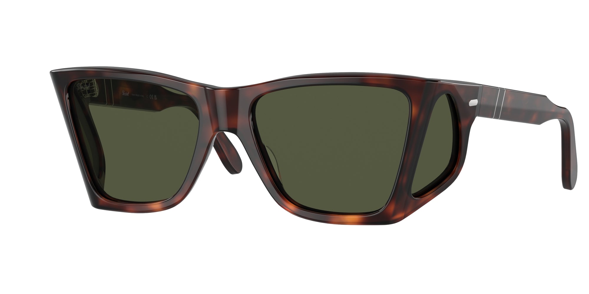 Persol Uomo Persol PO0009 24/31 Occhiali da sole Acetato Tartaruga Verde Squadrata Normale