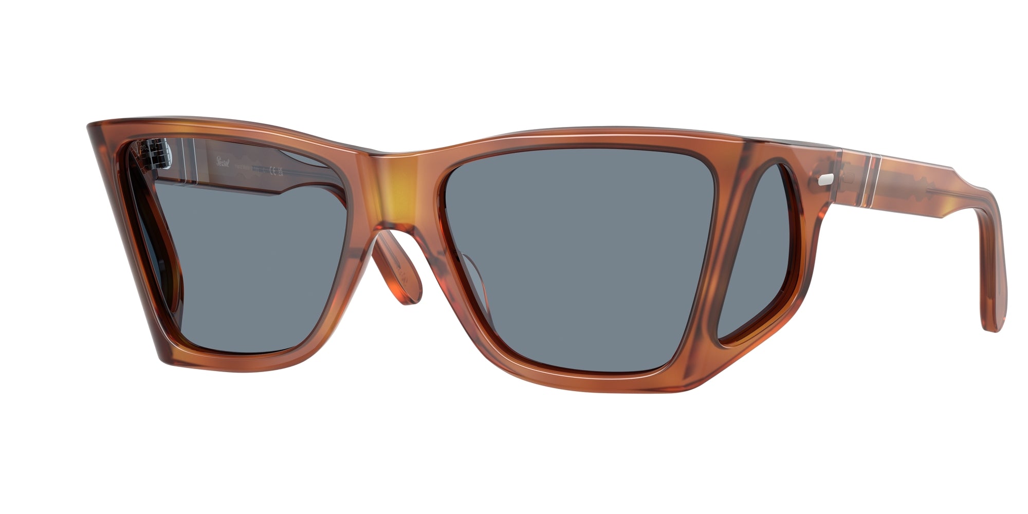 Persol Uomo Persol PO0009 96/56 Occhiali da sole Acetato Marrone Blu Squadrata Normale