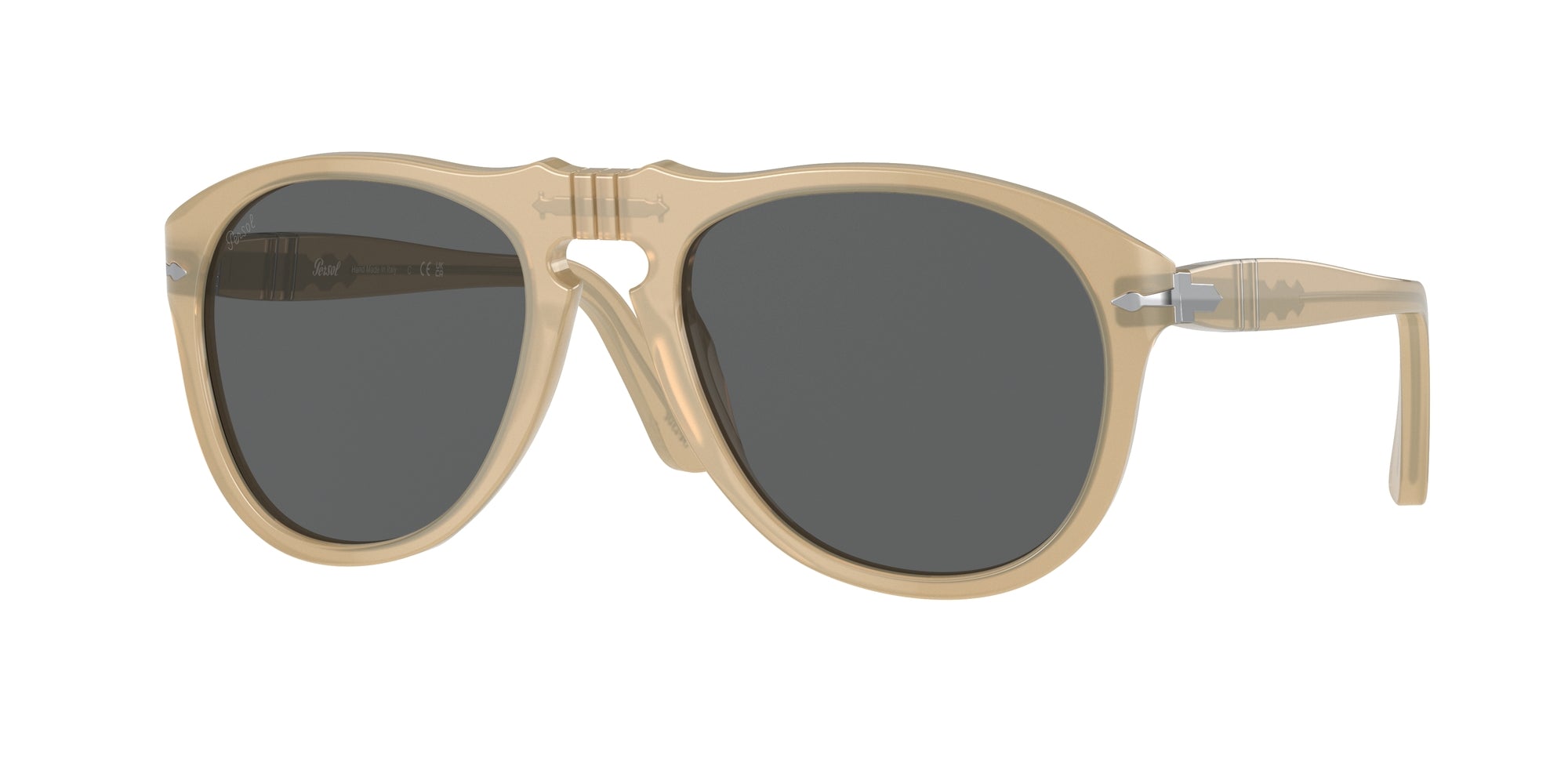 Persol Uomo Persol PO0649 1169B1 Occhiali da sole Acetato Marrone Grigio Pilot Normale