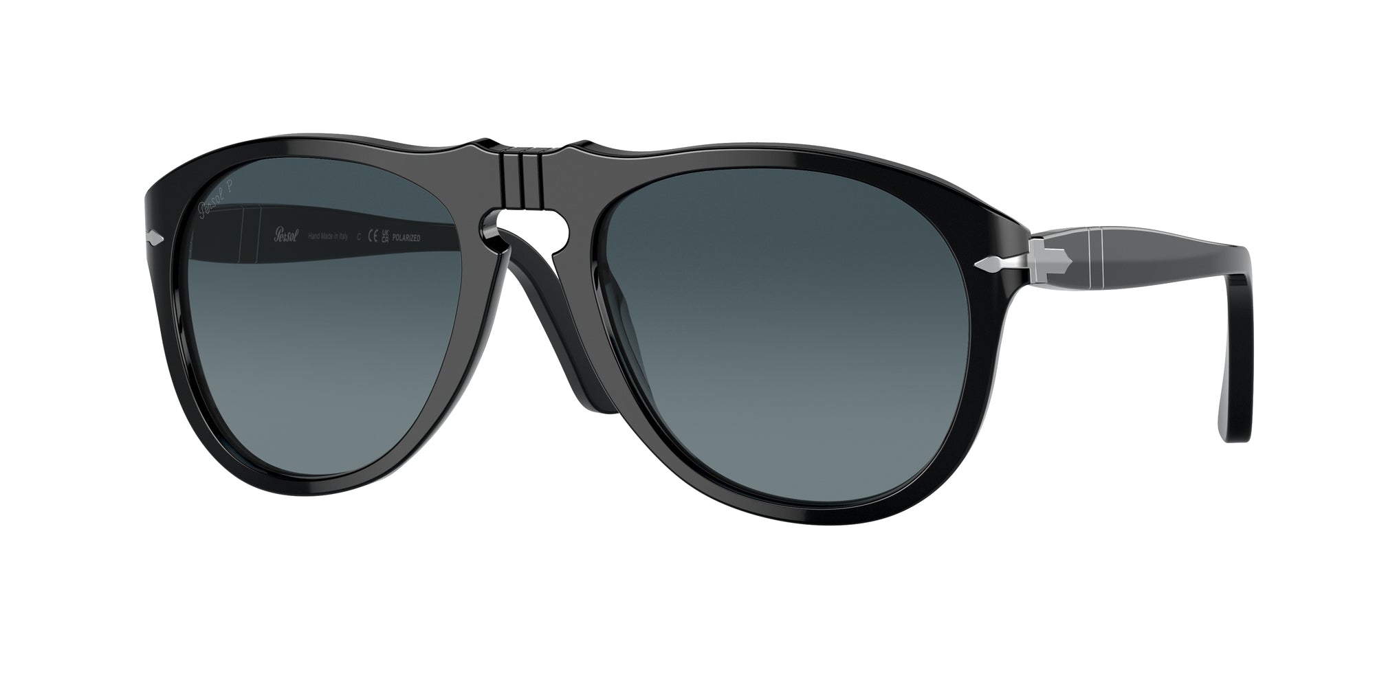 Persol Uomo Persol PO0649 95/S3 Occhiali da sole Acetato Nero Blu Pilot Polarizzata Sfumato Persol Uomo Persol PO0649 95/S3 Occhiali da sole Acetato Nero Blu Pilot Polarizzata Sfumato
