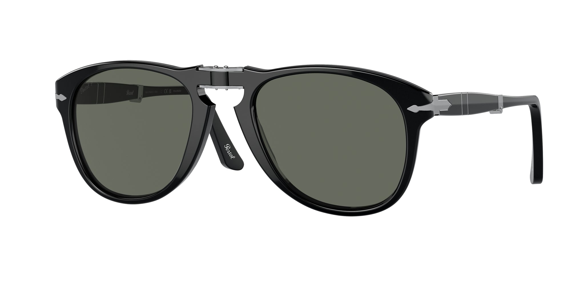 Persol Uomo Persol PO0714 FOLDING 95/58 Occhiali da sole Plastica Nero Pilot Polarizzata