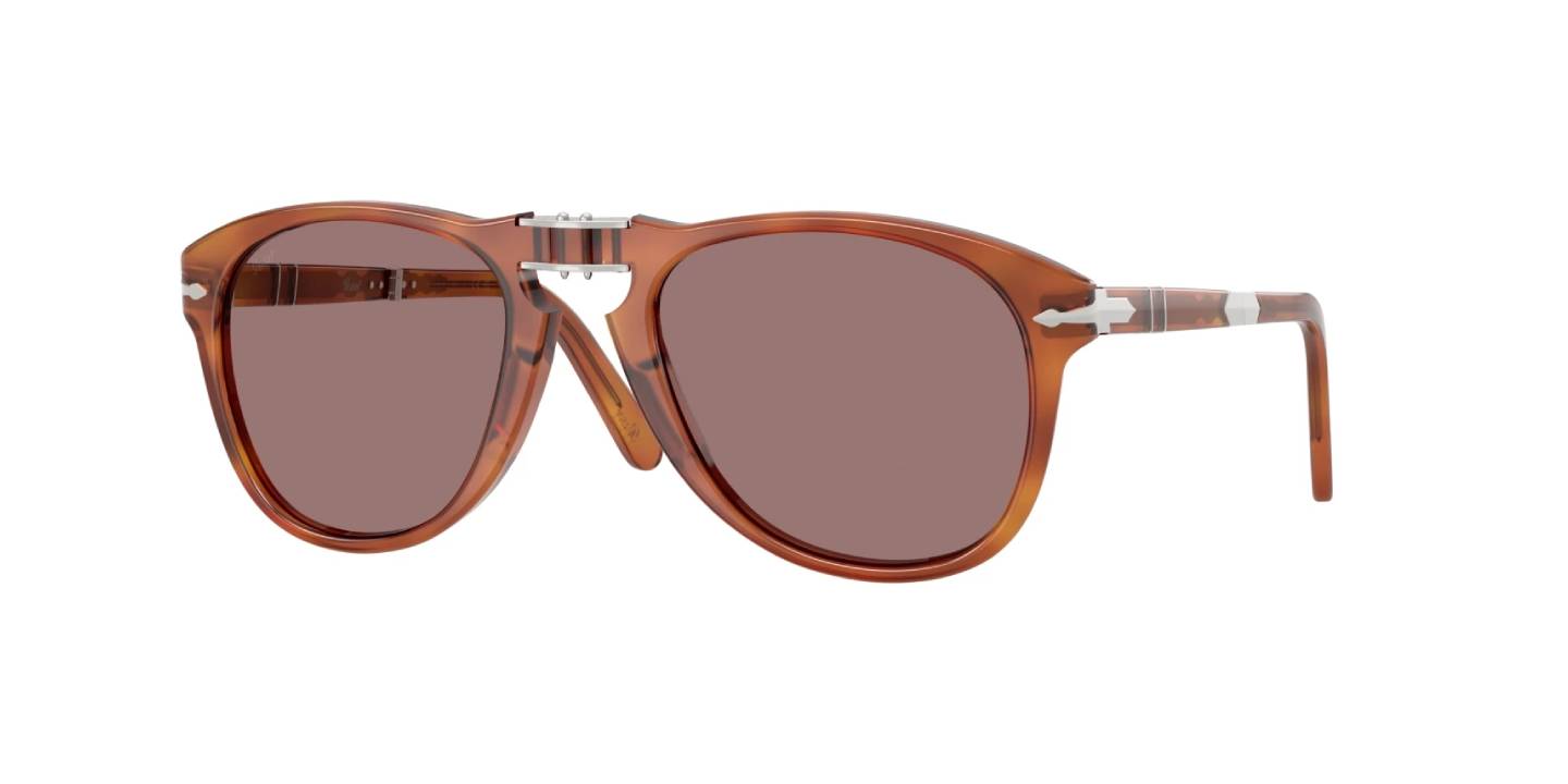 Persol Uomo Persol PO0714SM 96/53 Occhiali da sole Acetato Havana Viola Pilot Normale Persol Uomo Persol PO0714SM 96/53 Occhiali da sole Acetato Havana Viola Pilot Normale