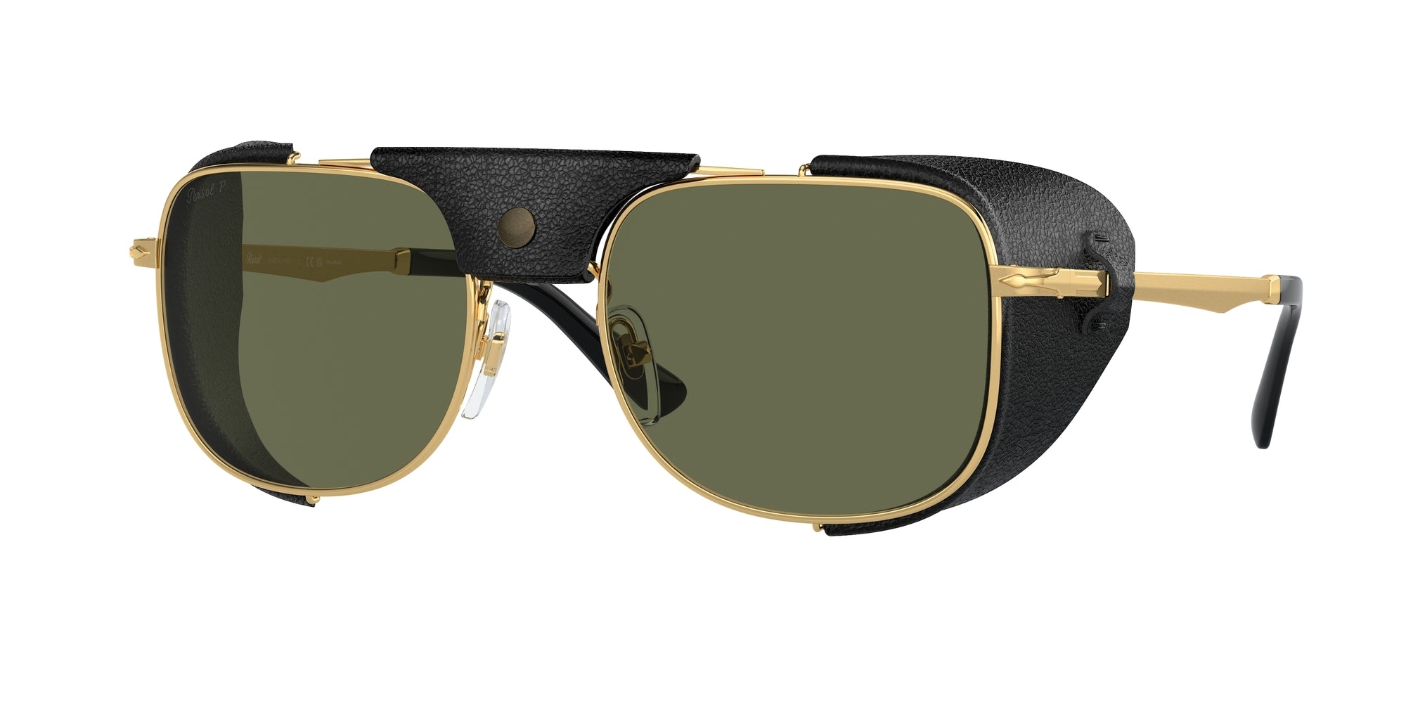 Persol Uomo Persol PO1013SZ 114958 Occhiali da sole Metallo Oro Verde Squadrata Polarizzata