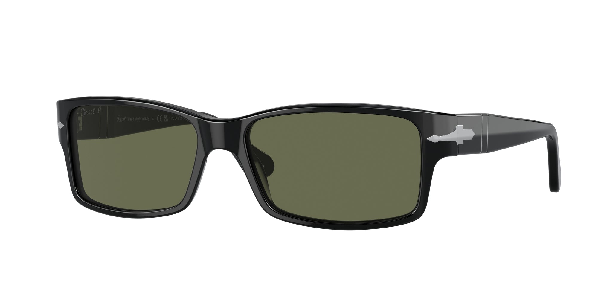 Persol Uomo Persol PO2803S 95/58 Occhiali da sole Acetato Nero Verde Squadrata Polarizzata