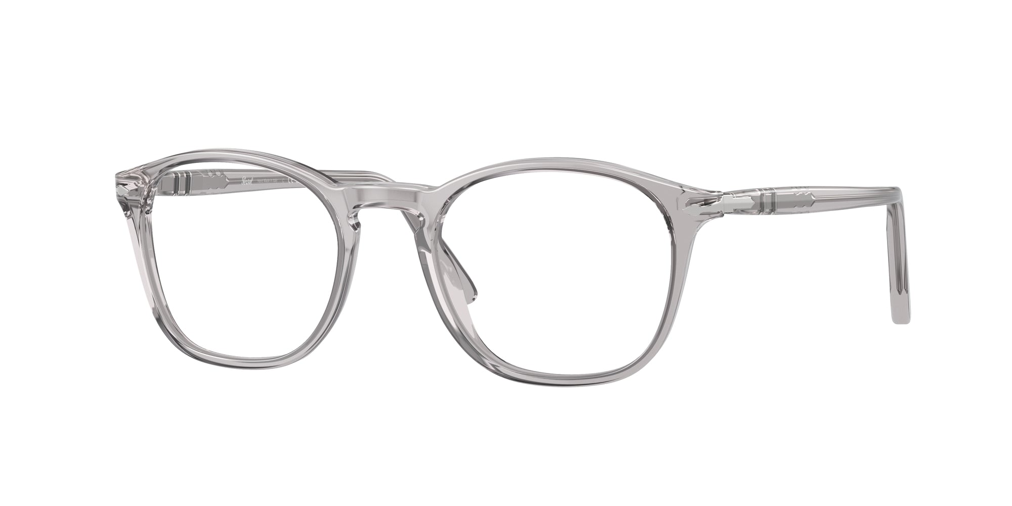 Persol Uomo Persol PO3007V 309 Montature da vista Acetato Grigio Trasparente Squadrata Normale