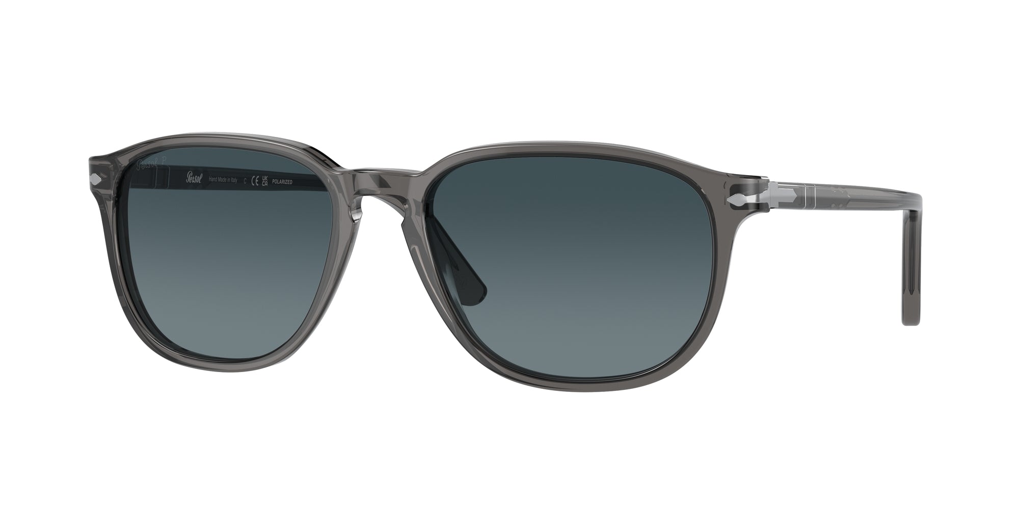 Persol Uomo Persol PO3019S 1196S3 Occhiali da sole Acetato Grigio Blu Squadrata Polarizzata Persol Uomo Persol PO3019S 1196S3 Occhiali da sole Acetato Grigio Blu Squadrata Polarizzata