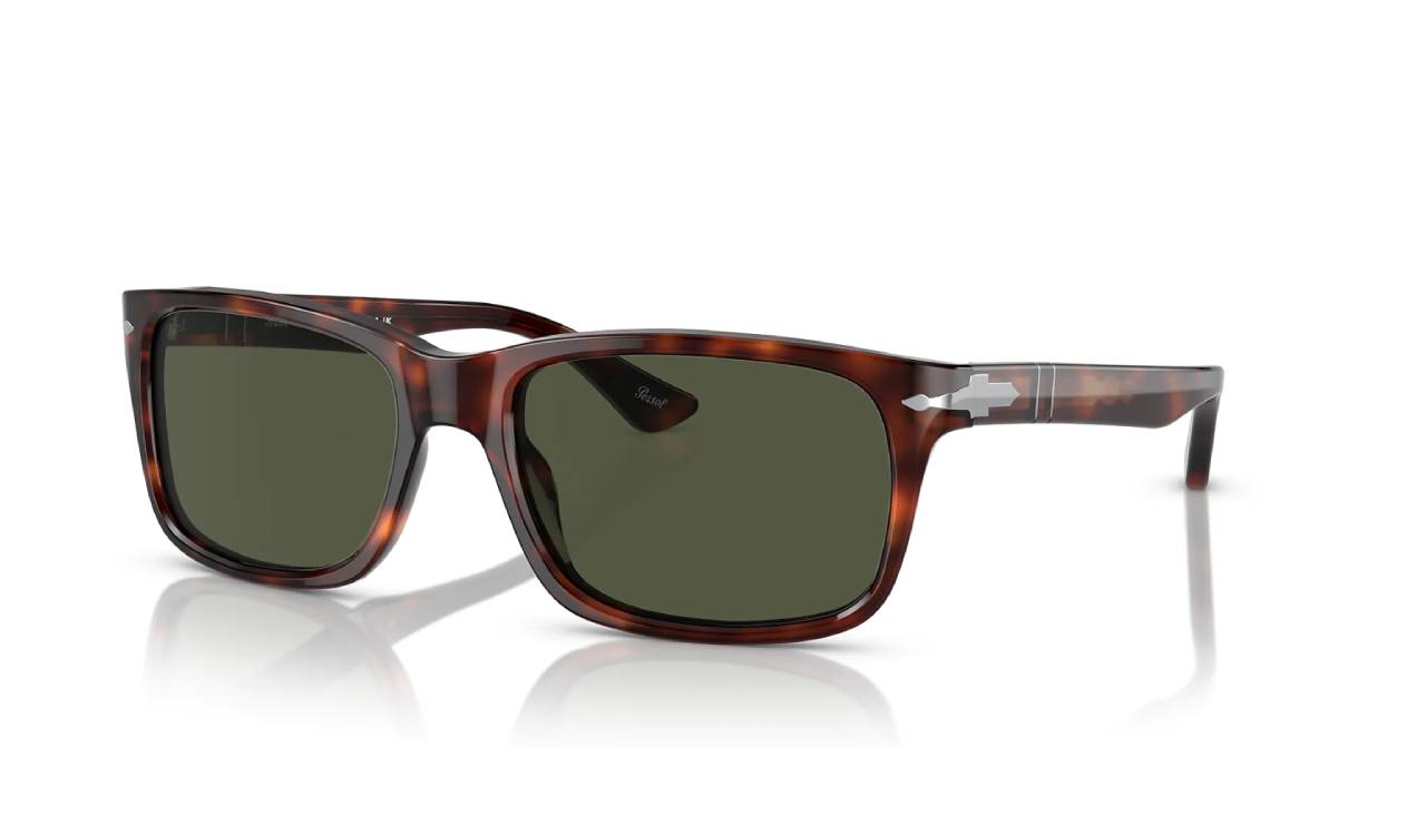 Persol Uomo Persol PO3048S 24/31 Occhiali da sole Acetato Tartaruga Verde Squadrata Normale Persol Uomo Persol PO3048S 24/31 Occhiali da sole Acetato Tartaruga Verde Squadrata Normale